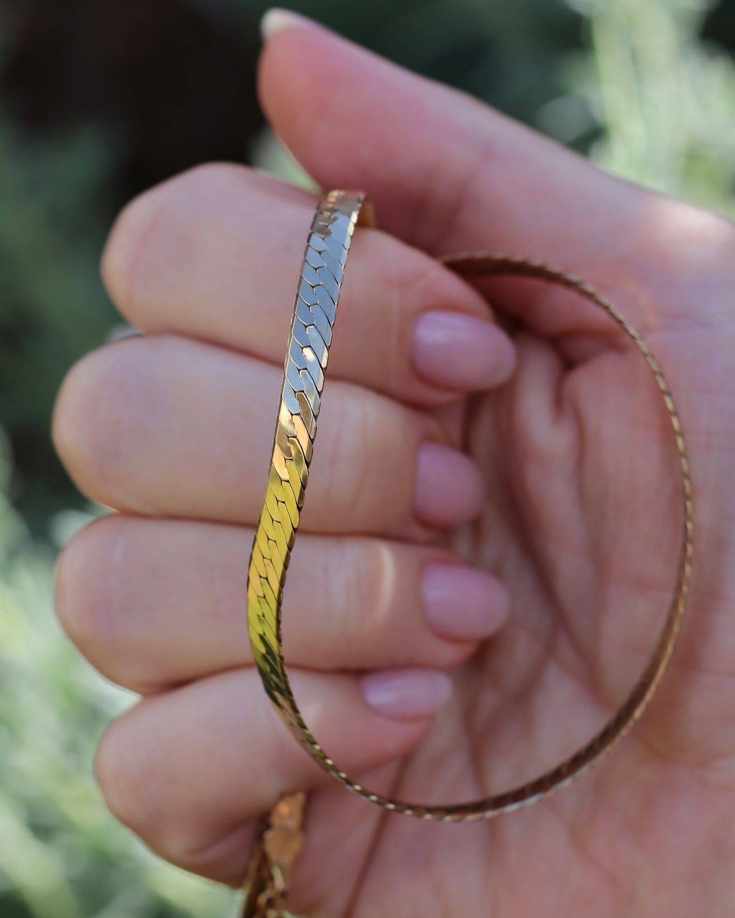 Italian Made 5mm Herringbone Slinky Chain, 9ct Yellow Gold, 42cm 13.35g