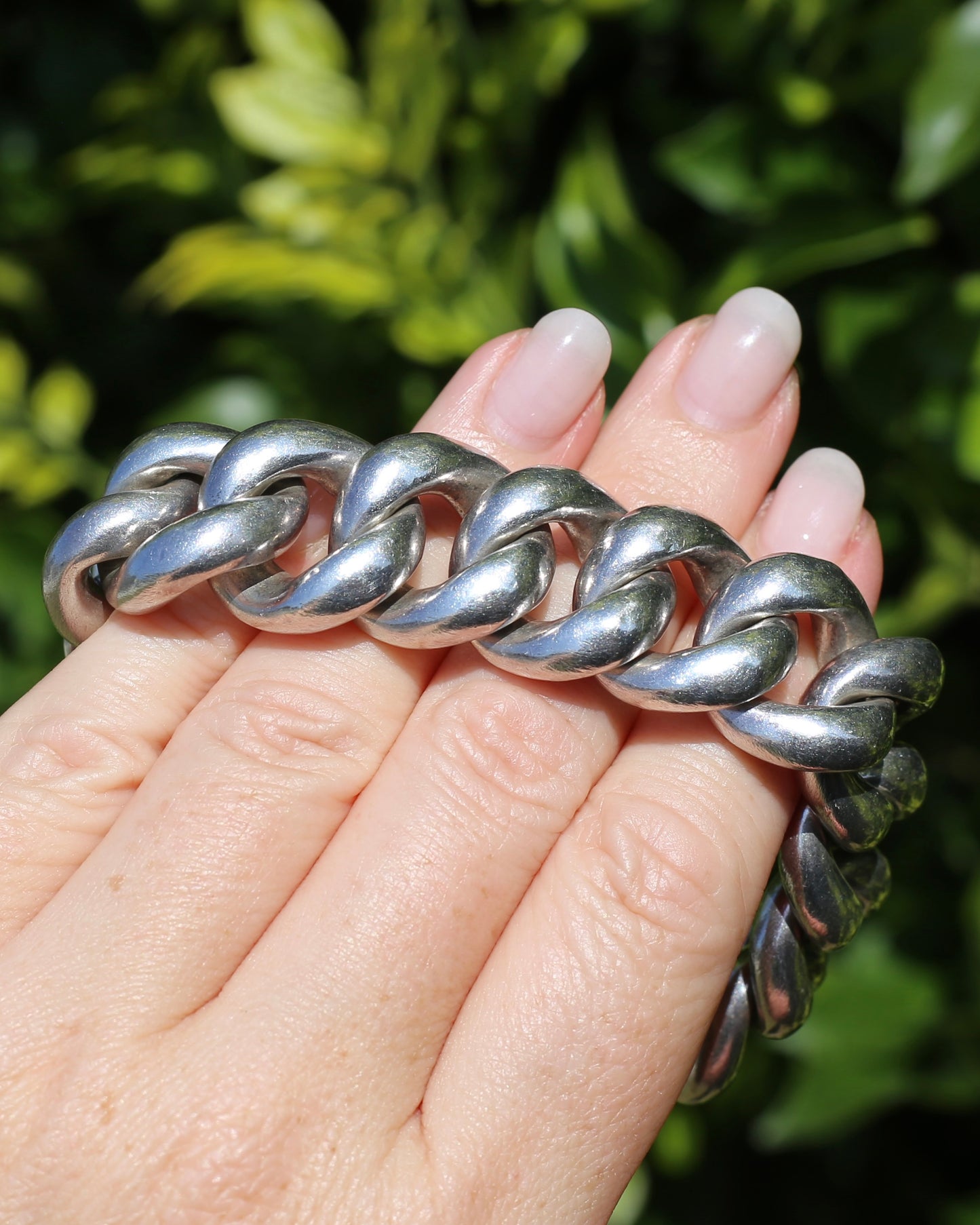 Australian Designer Very Chunky Semi Hollow Curb Link Bracelet with Heart Padlock, 84.2g