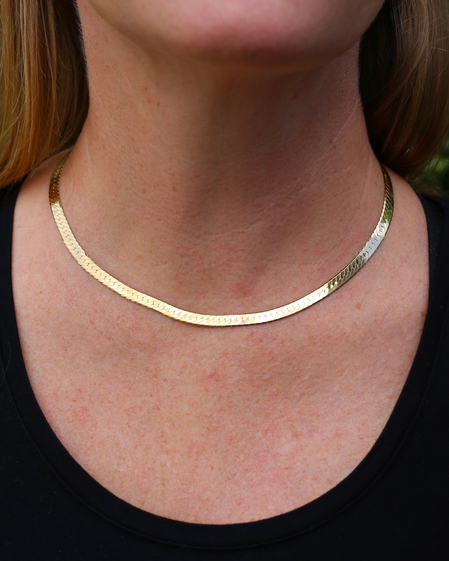 Italian Made 5mm Herringbone Slinky Chain, 9ct Yellow Gold, 42cm 13.35g