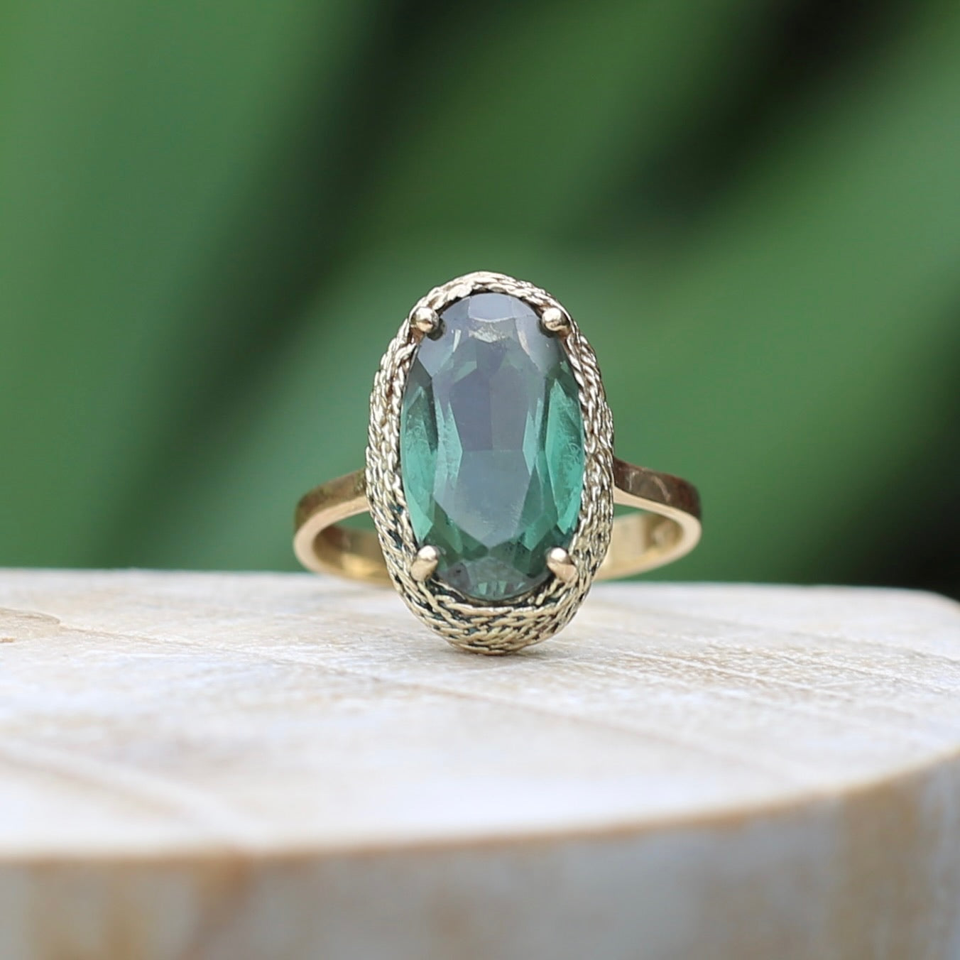 Pale green on sale stone ring