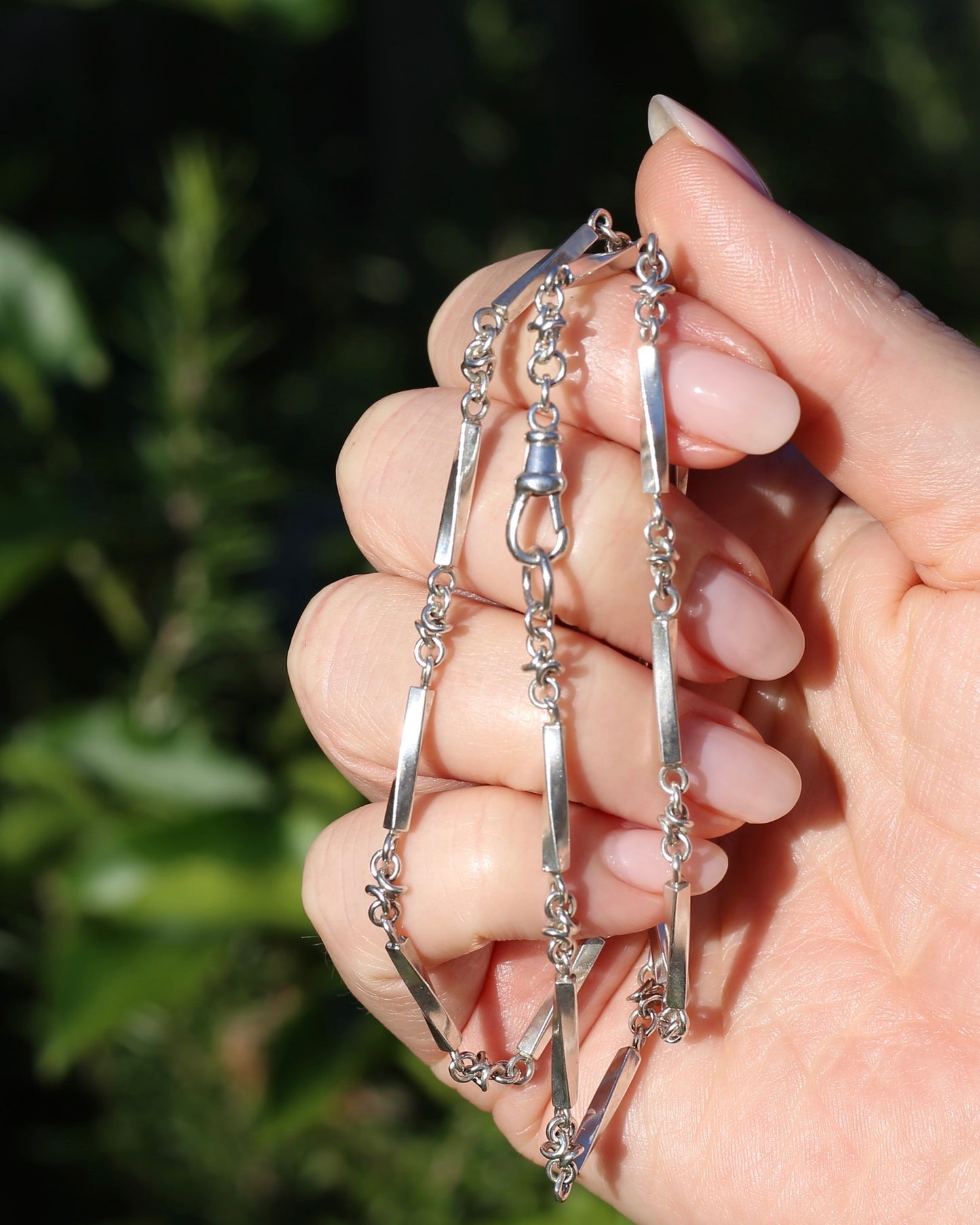 Vintage Silver Fancy Link Chain with Albert Clasp, 59cm or 23 inches, 21.6g