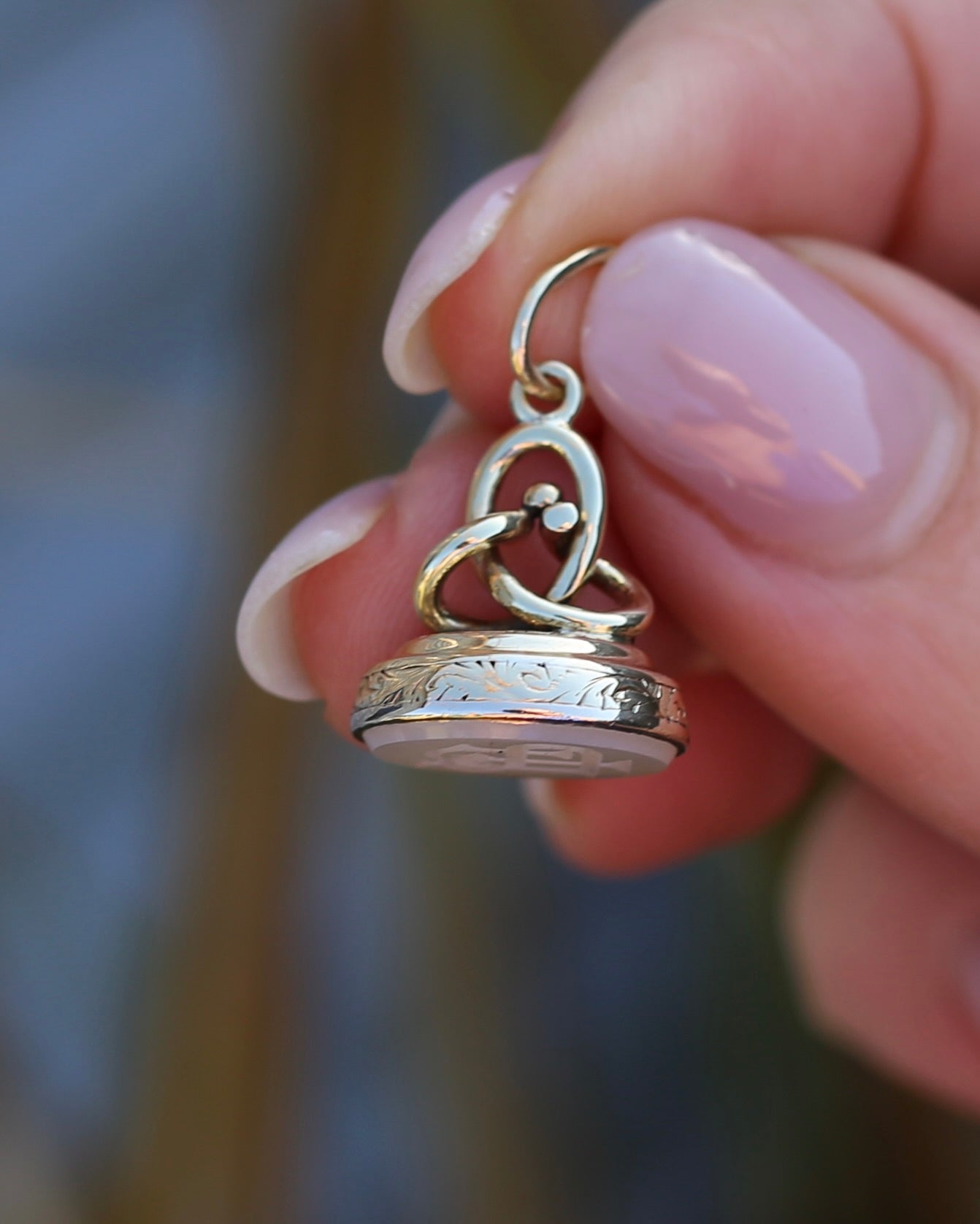 Antique Intaglio Initial Fob, 9ct Yellow Gold, PJJ JJP, 3.19g