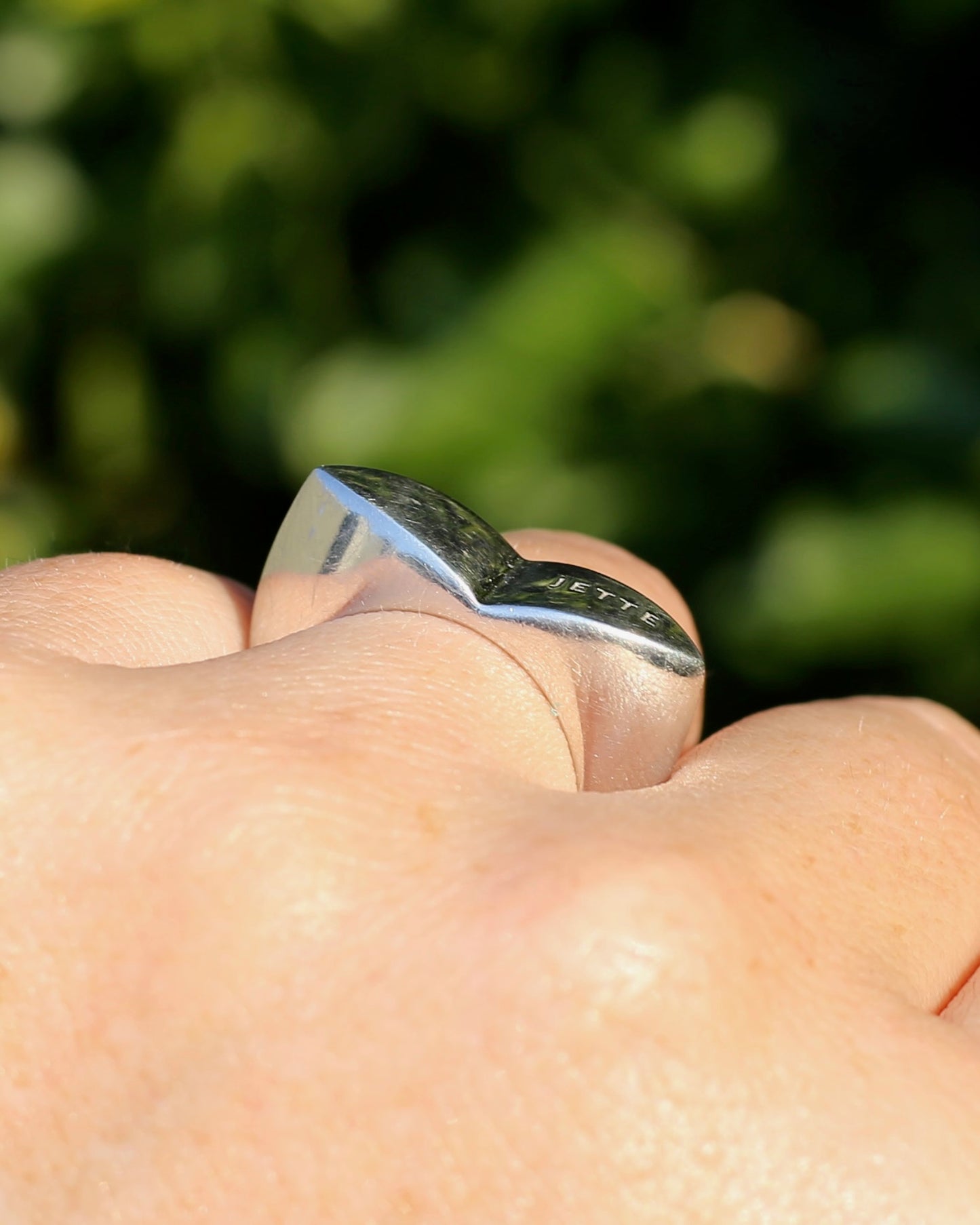 German Jette Ring, Sterling Silver, 8.1g, size O or 7.25 (feels more like N1/2)