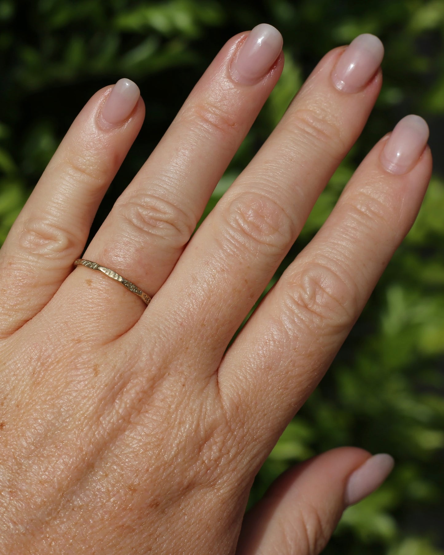 Vintage Rustic Gold Ring, 9ct Yellow Gold, size P or 7.5, 1.1g