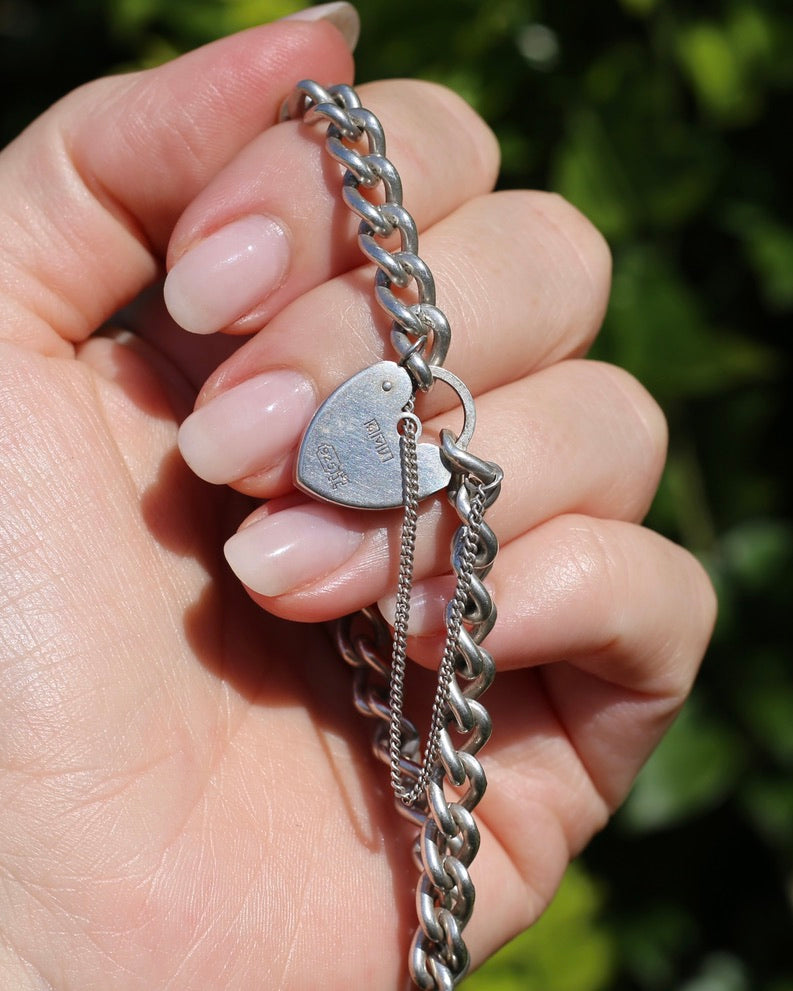 Vintage Silver Curb Bracelet with French Vintage Hallmarks, 21g