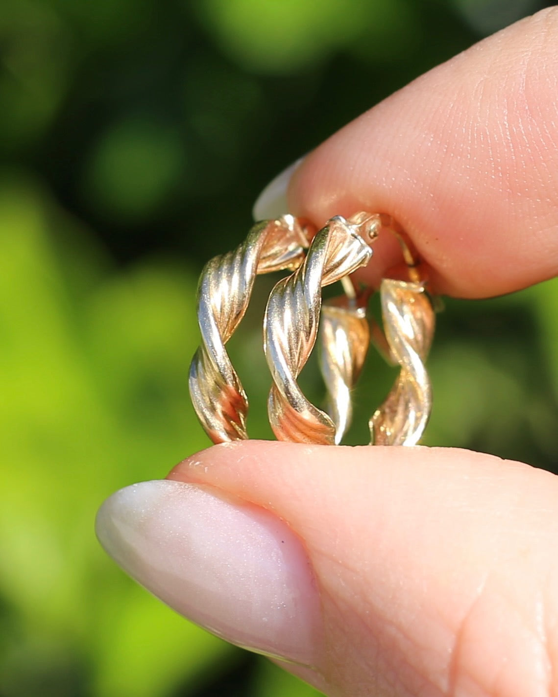 UnoAErre Twisted Gold Hoop Earrings, 17.5mm 1.26g