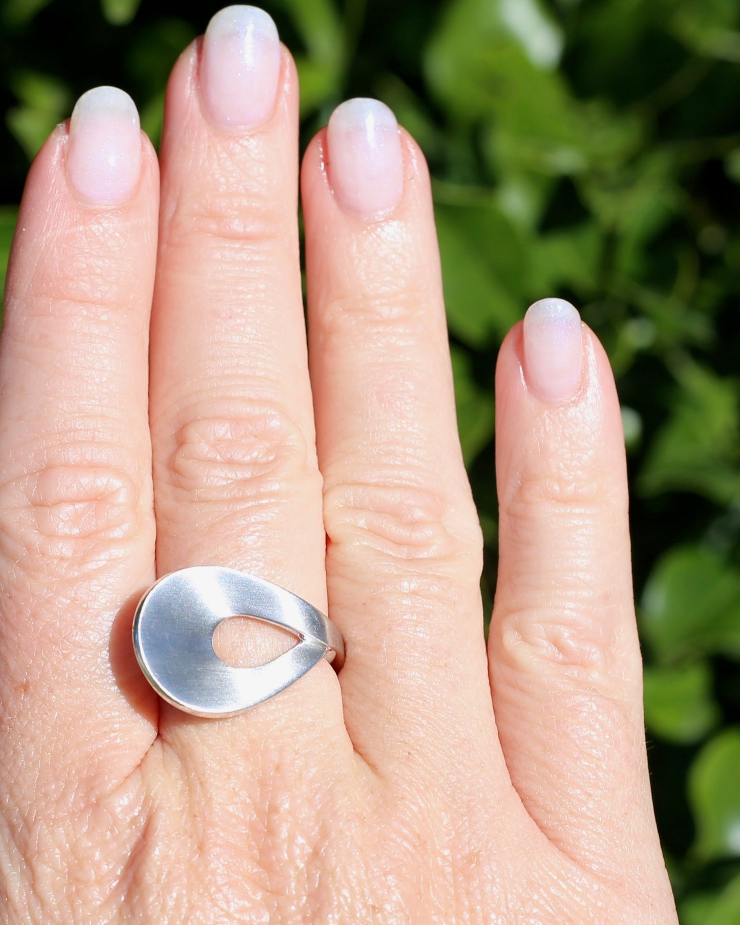 Vintage German Breuning Ring, Brushed Silver, size 8 or Q