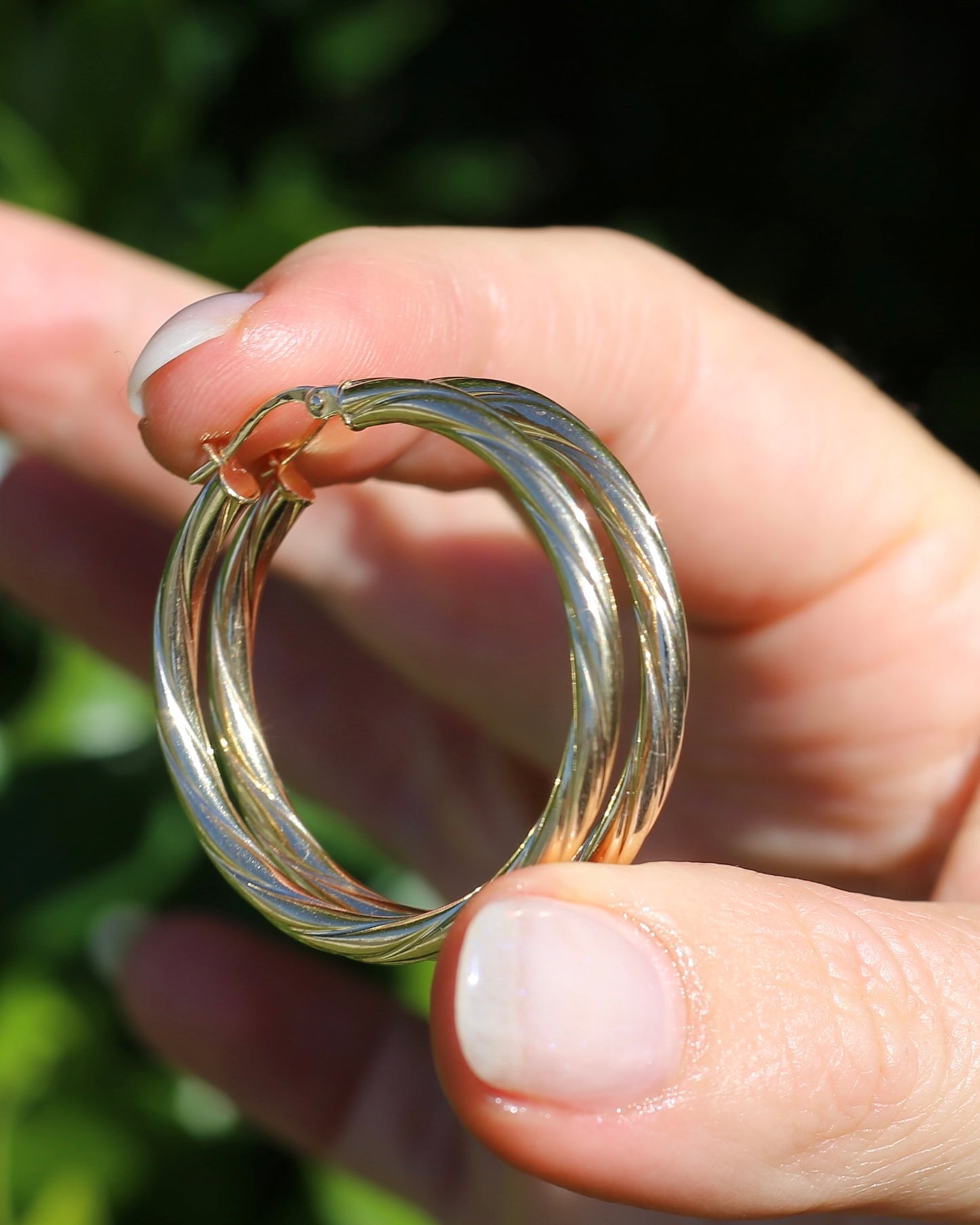 UnoAErre Twisted Gold Hoop Earrings, 35.85mm 1.85g