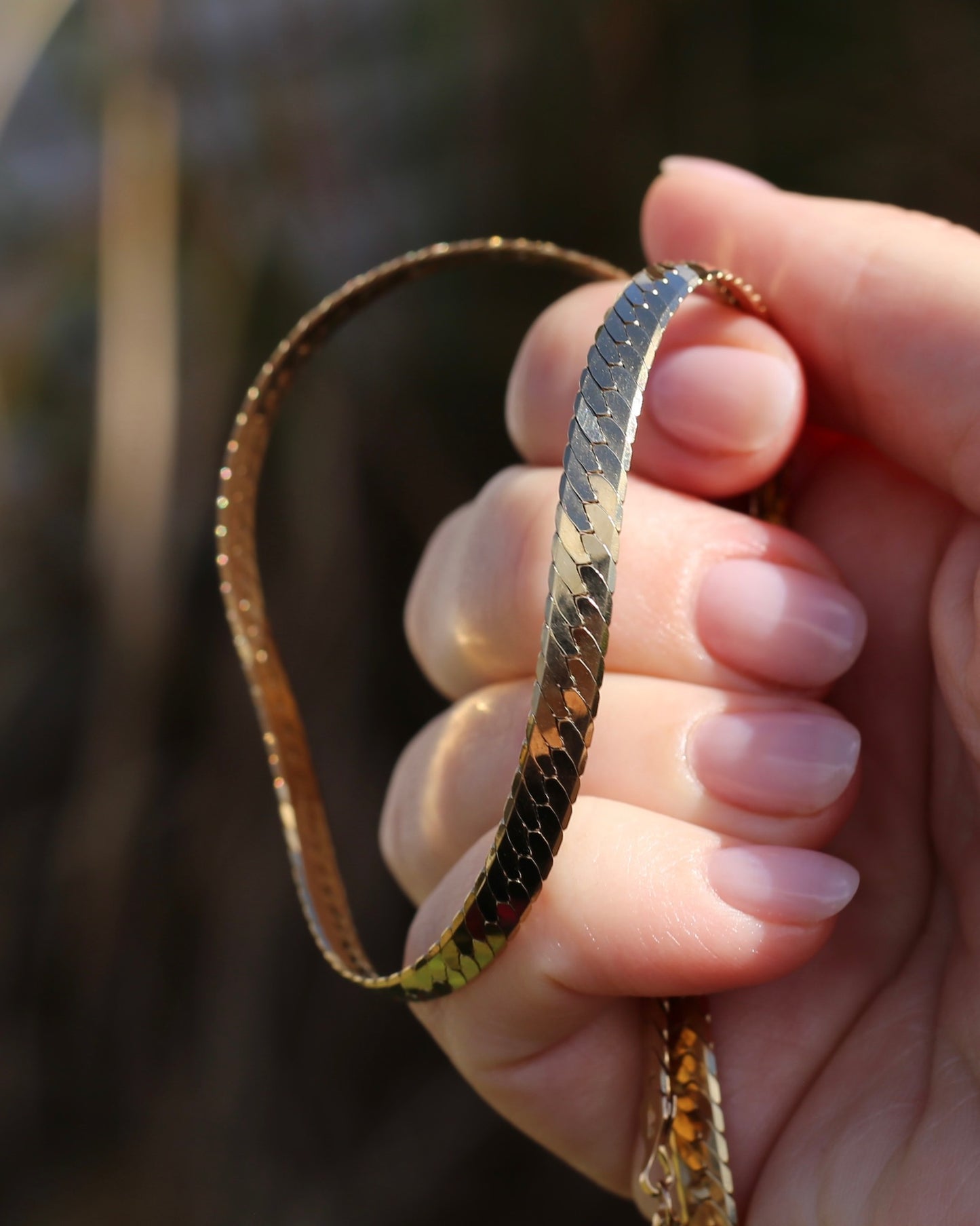 Italian Made 5mm Herringbone Slinky Chain, 9ct Yellow Gold, 42cm 13.35g