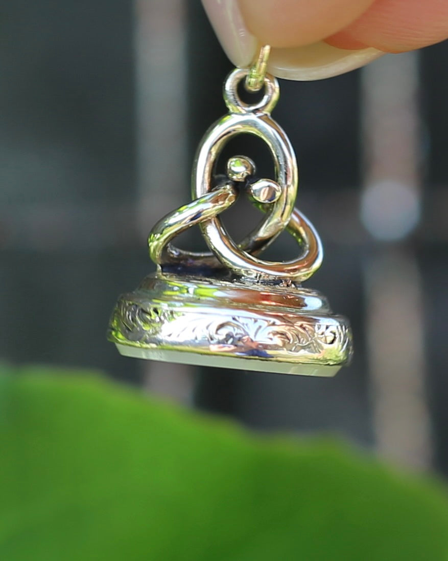 Antique Intaglio Initial Fob, 9ct Yellow Gold, PJJ JJP, 3.19g