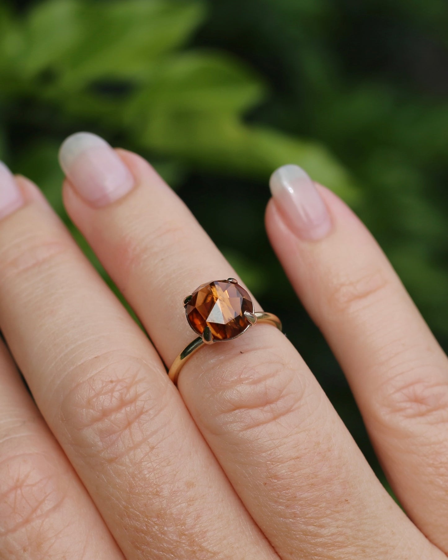 3.87ct Rose Cut Australian Zircon Ring, Claw Set in 9ct Yellow Gold, size 5.25 or K, 2.40g