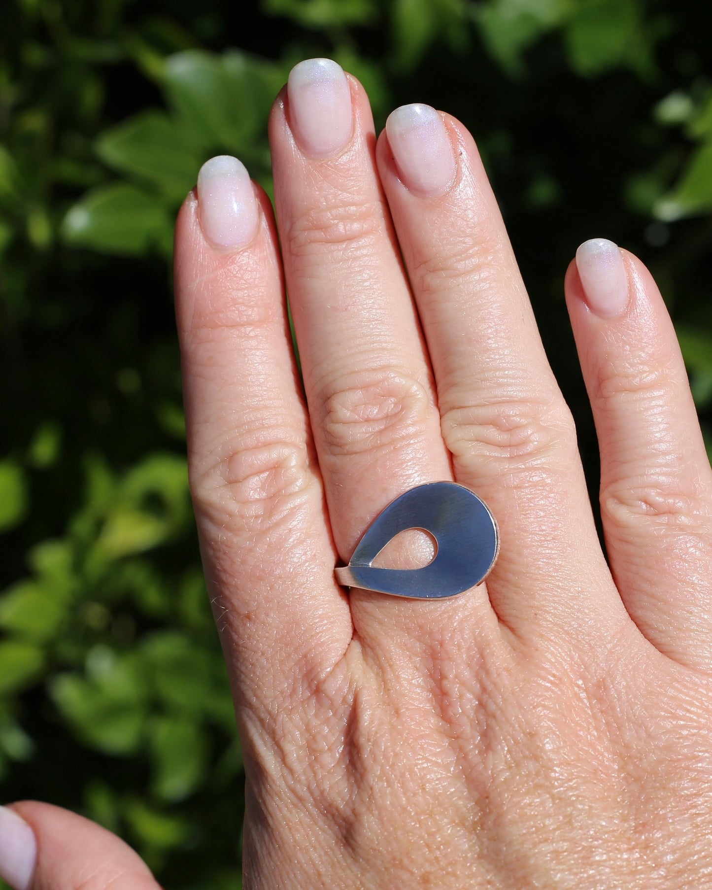 Vintage German Breuning Ring, Brushed Silver, size 8 or Q