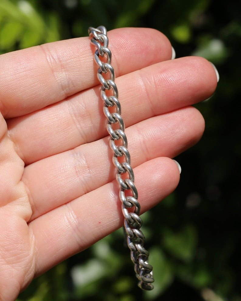 Vintage Silver Curb Bracelet with French Vintage Hallmarks, 21g