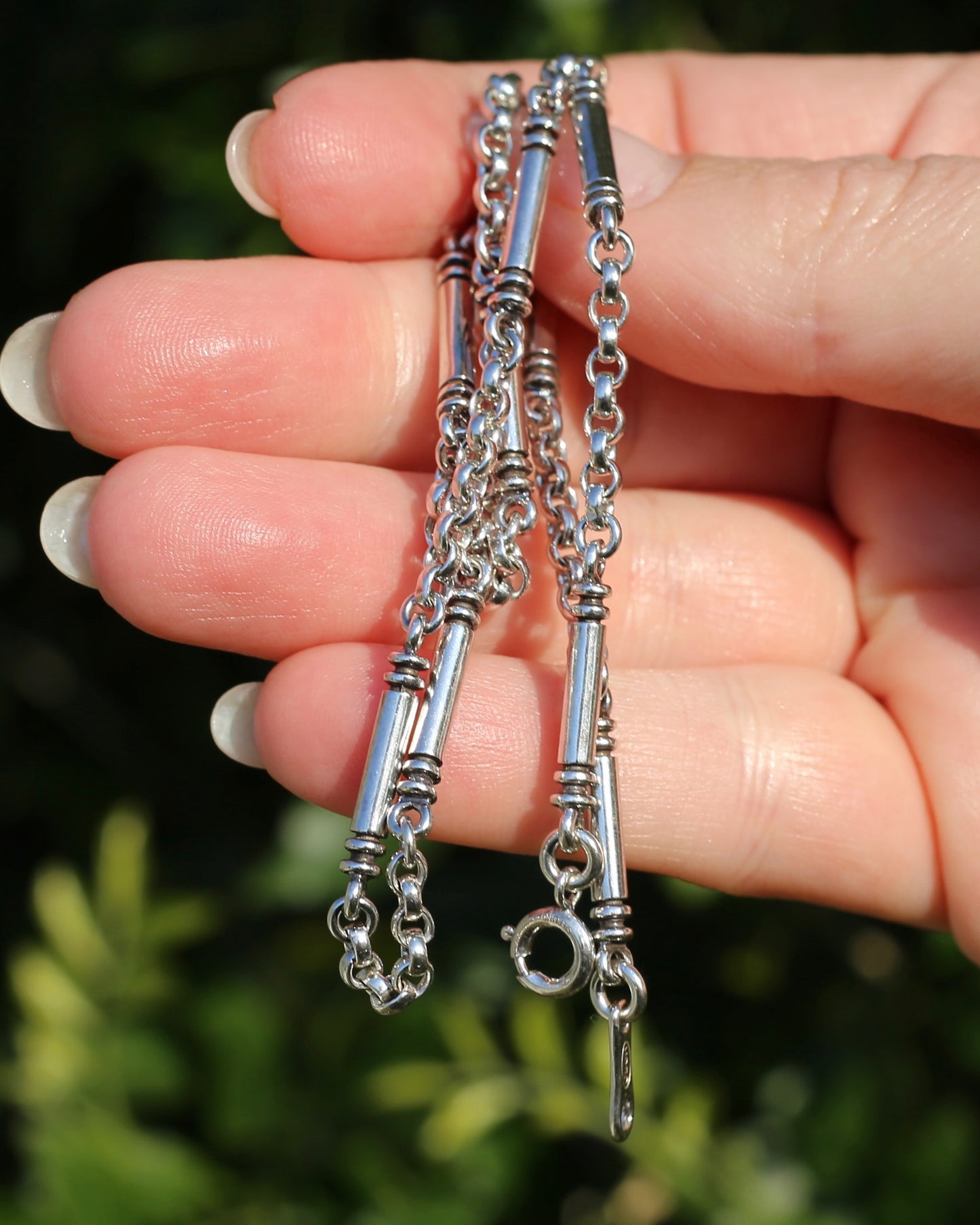 Vintage Australian Silversmith Don Bannister Bar and Cable Chain Necklace, 19.4g