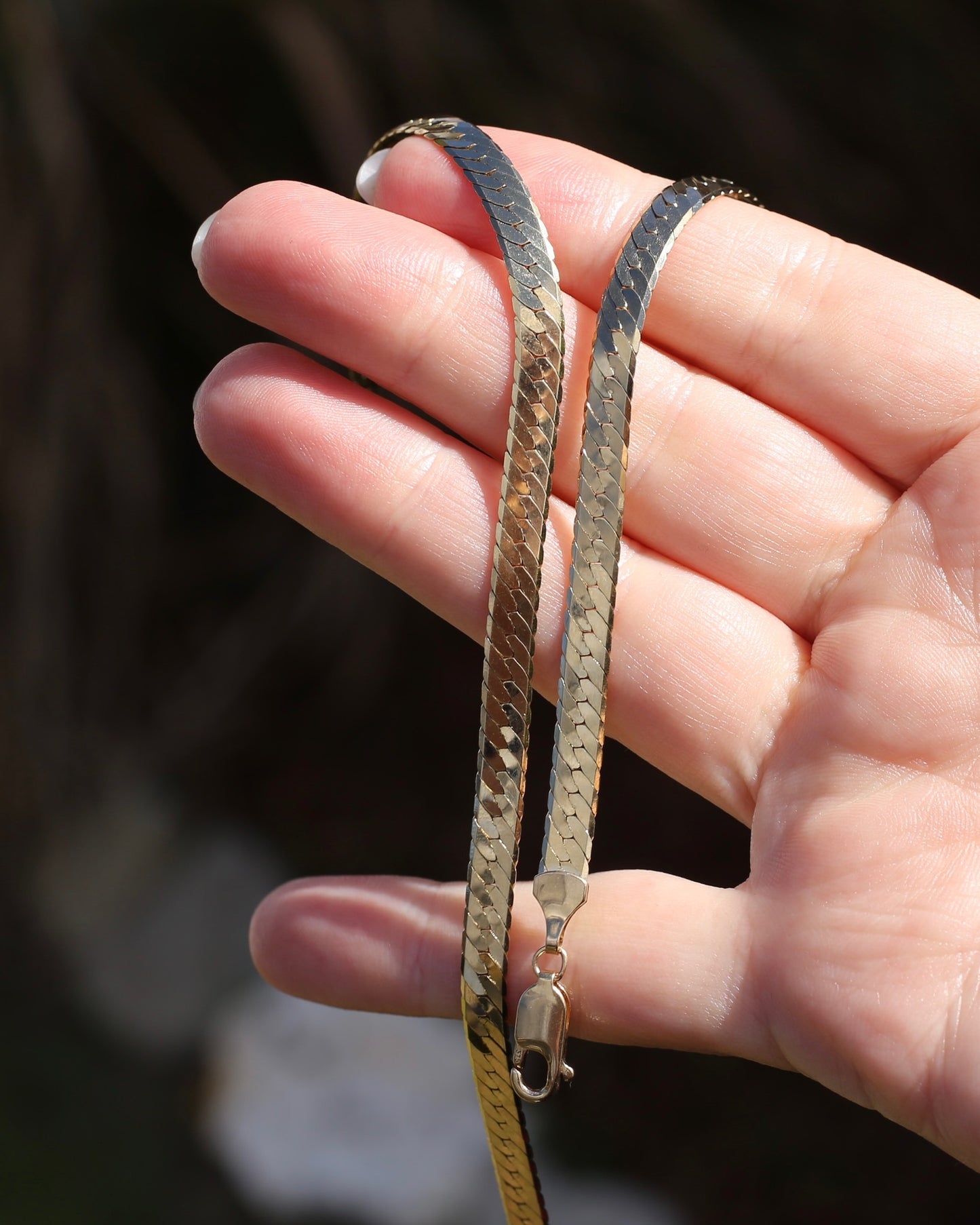 Italian Made 5mm Herringbone Slinky Chain, 9ct Yellow Gold, 42cm 13.35g