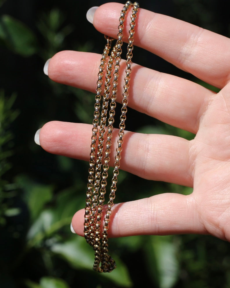 Vintage Belcher Chain, 9ct Yellow Gold, 56cm or 22 inches, 8.05g
