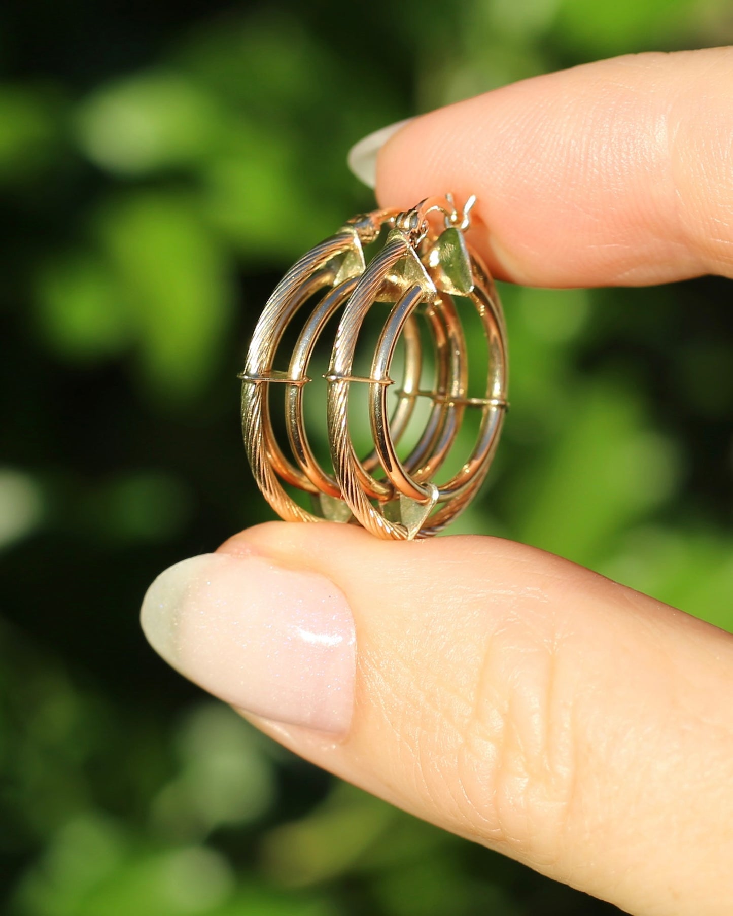 9ct Gold Triple Hoop Earrings, 9ct Yellow Gold, 2.49g