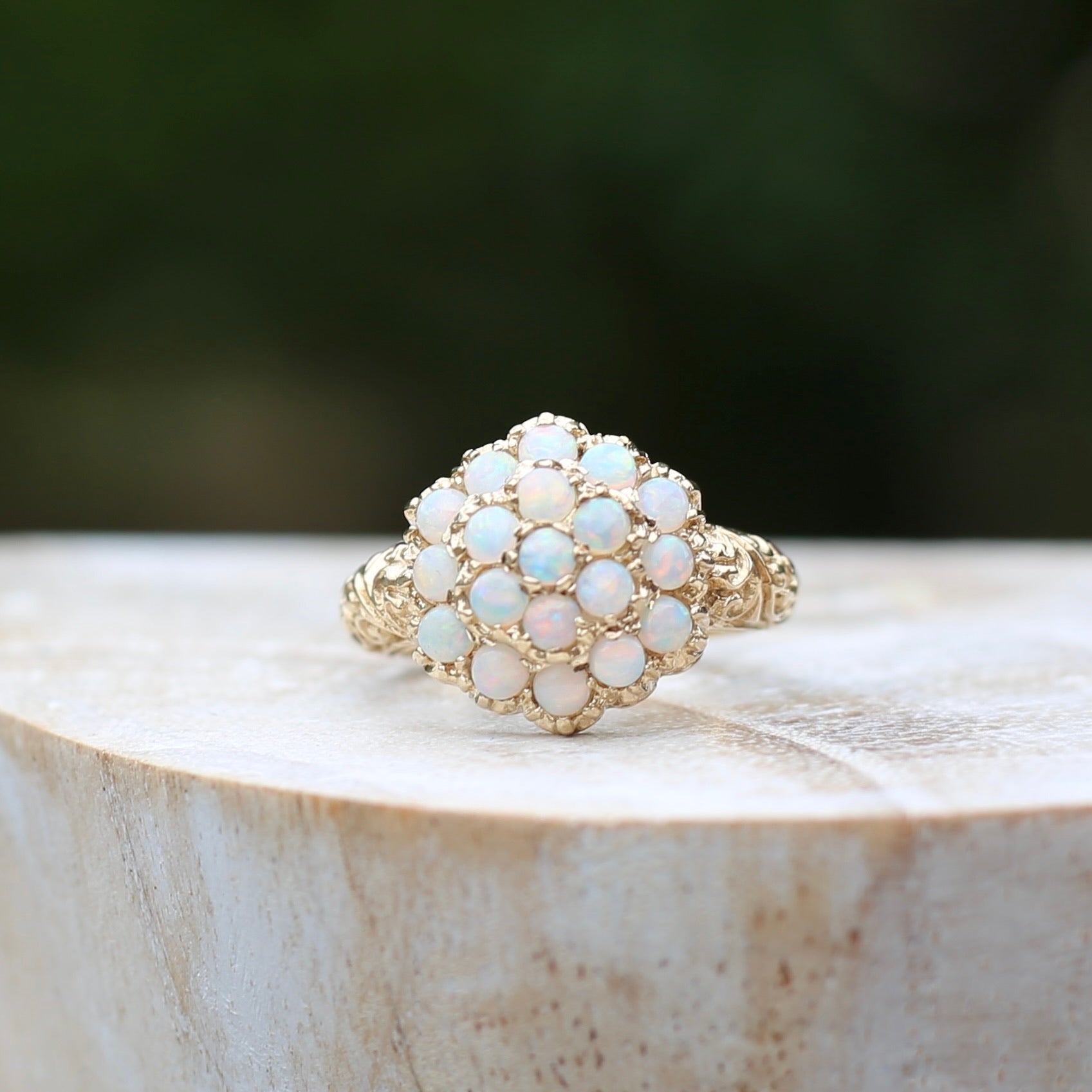 Opal on sale cluster ring