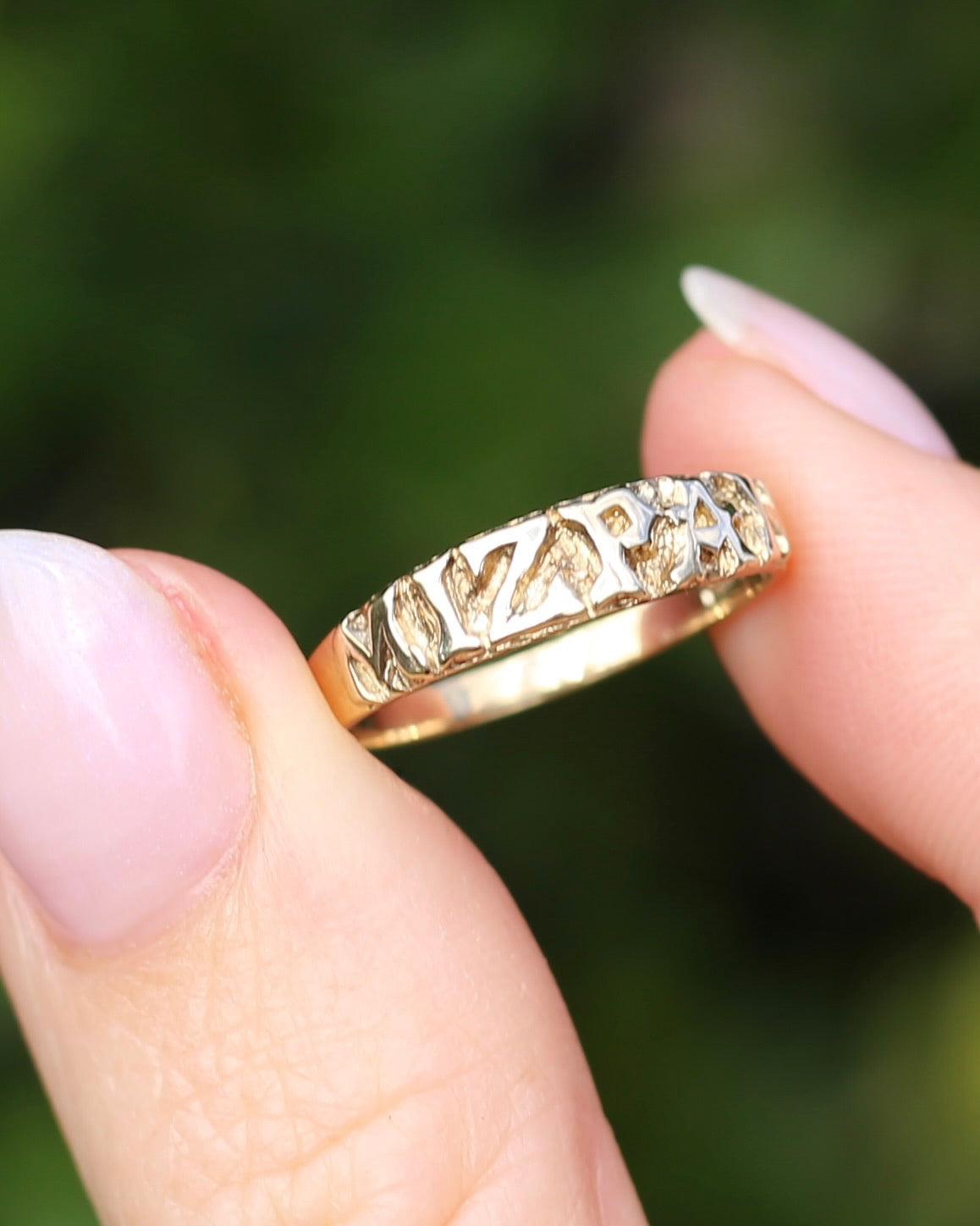 MIZPAH ring, 9ct Yellow Gold, size P or 7.75