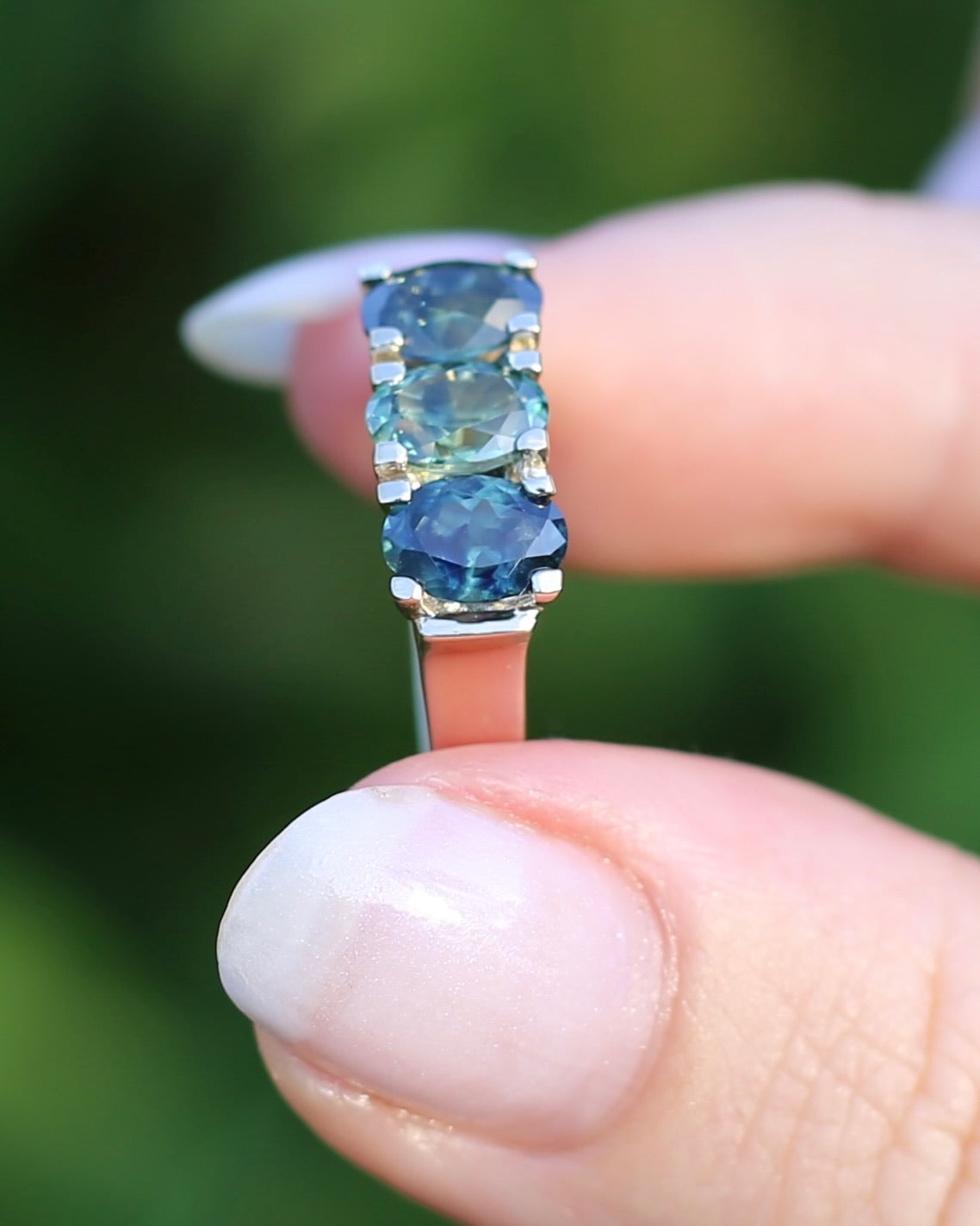 Circa 1980s 2.5ct Parti Trilogy, 9ct Yellow Gold, size P or 7.75, with valuation