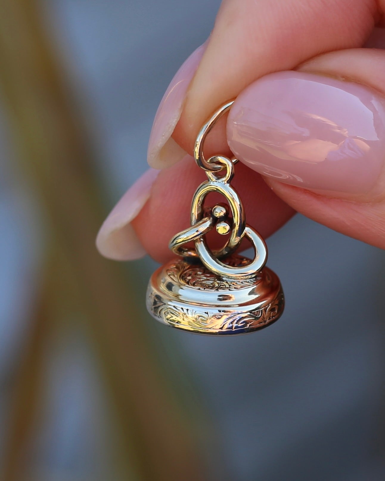 Antique Intaglio Initial Fob, 9ct Yellow Gold, PJJ JJP, 3.19g