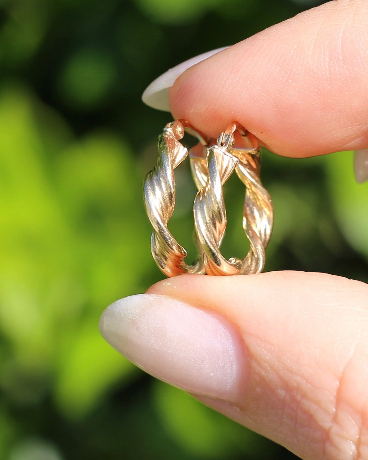 UnoAErre Twisted Gold Hoop Earrings, 17.5mm 1.26g