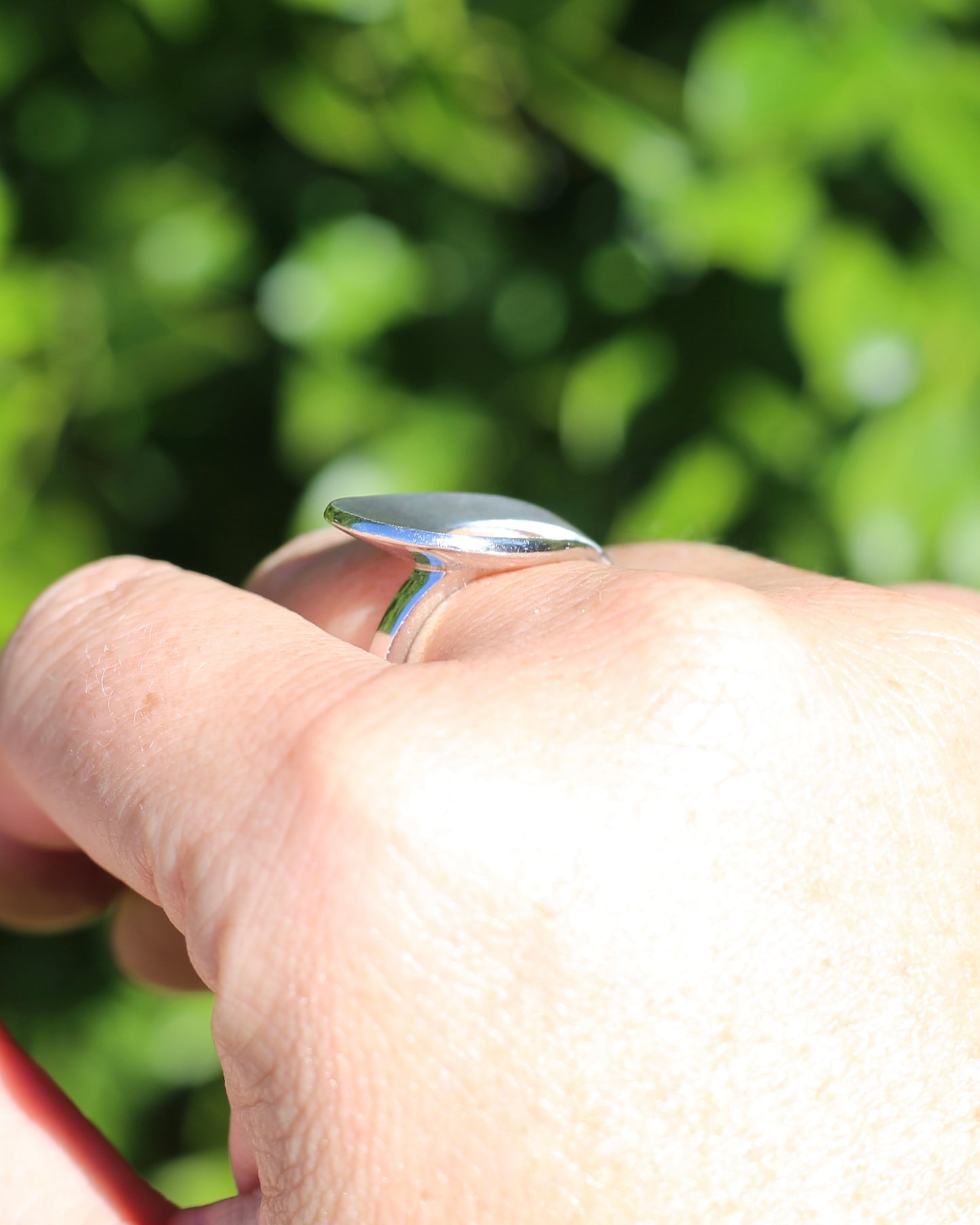 Vintage German Breuning Ring, Brushed Silver, size 8 or Q