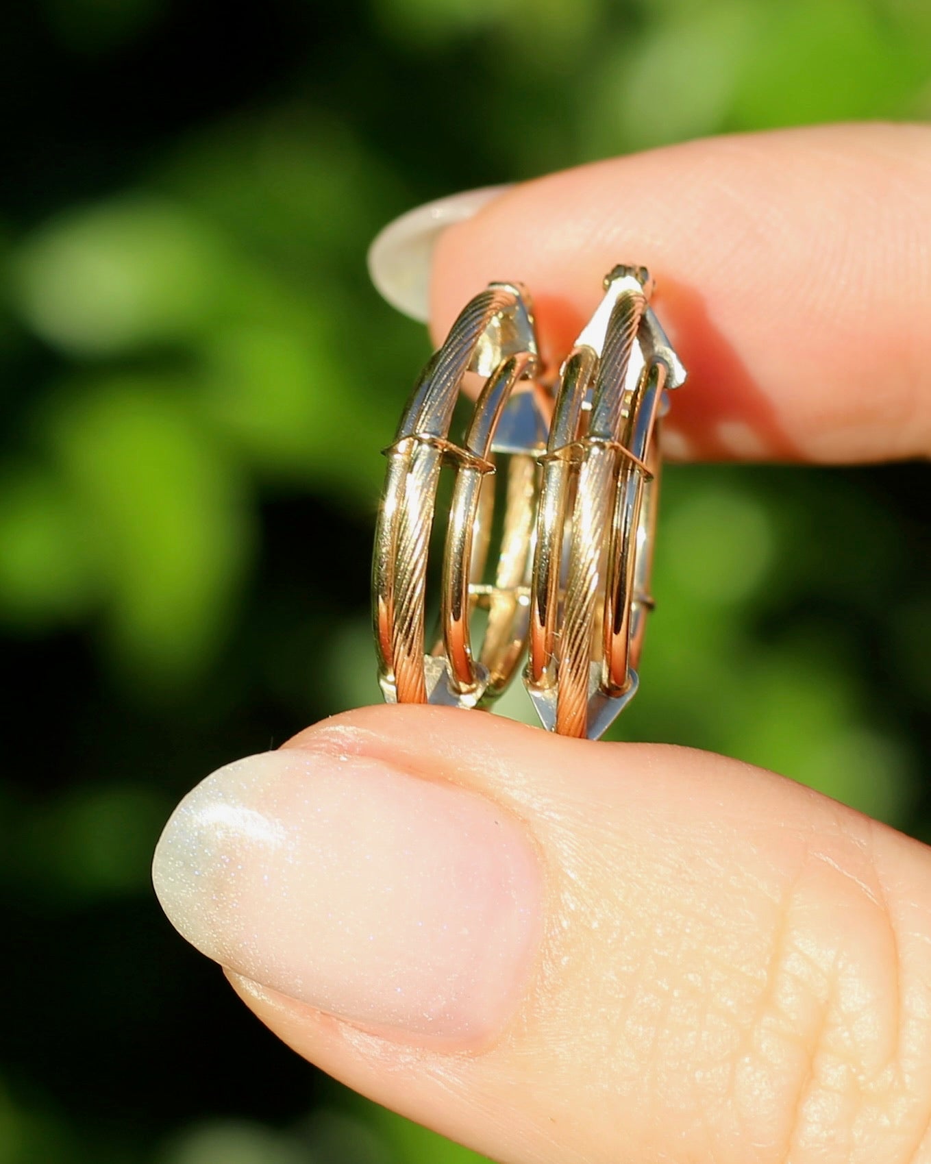 9ct Gold Triple Hoop Earrings, 9ct Yellow Gold, 2.49g
