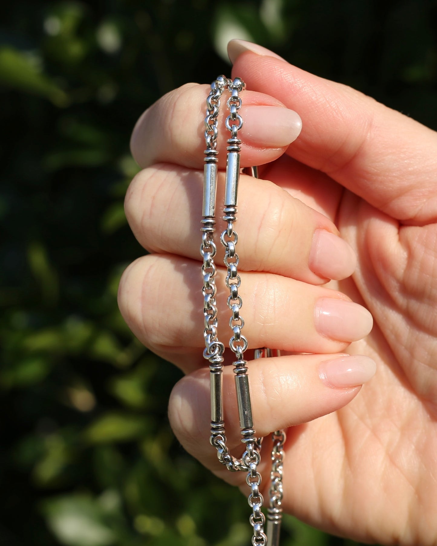 Vintage Australian Silversmith Don Bannister Bar and Cable Chain Necklace, 19.4g