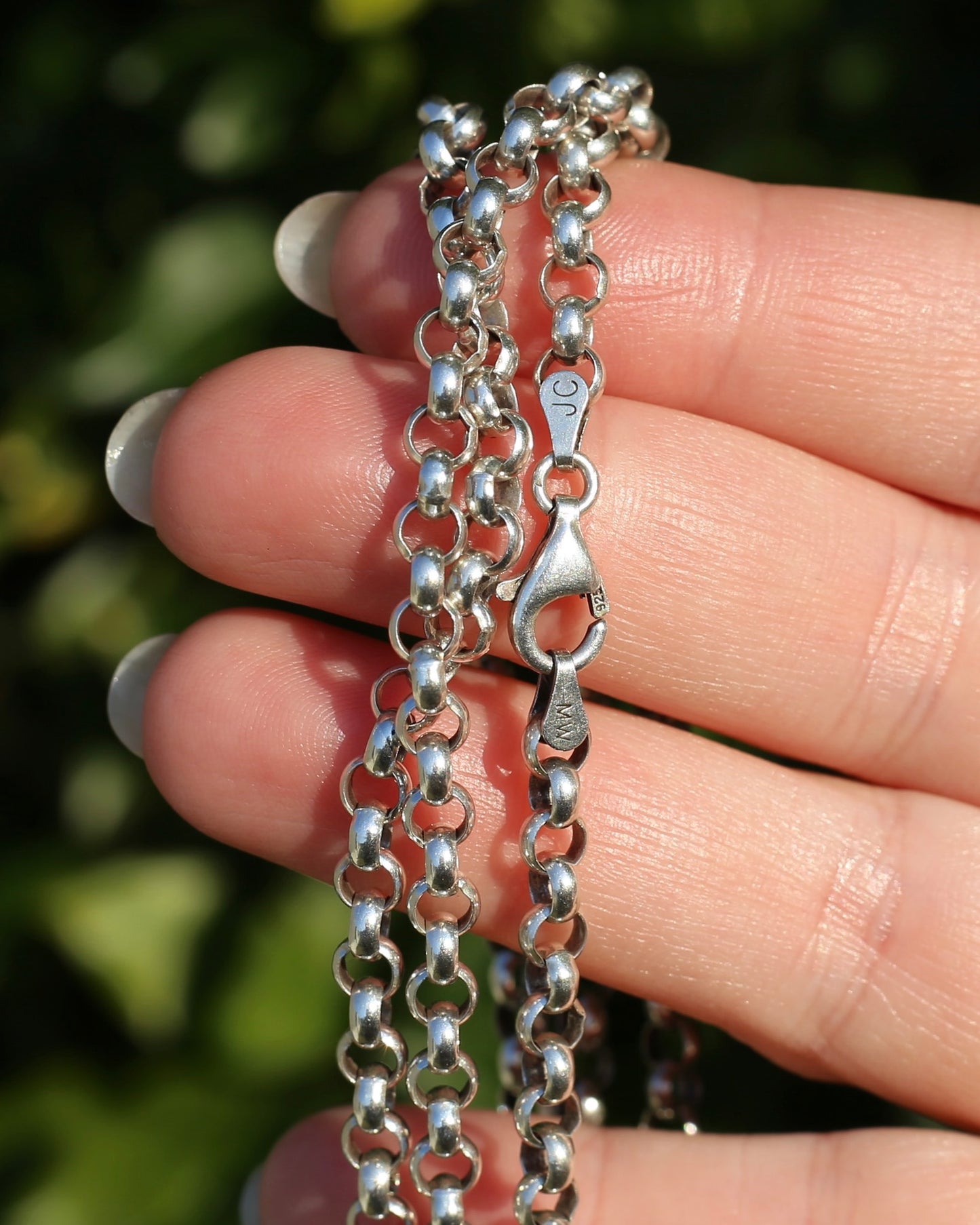 Vintage NZ Made Silver Belcher Chain, 60cm, 23.55g