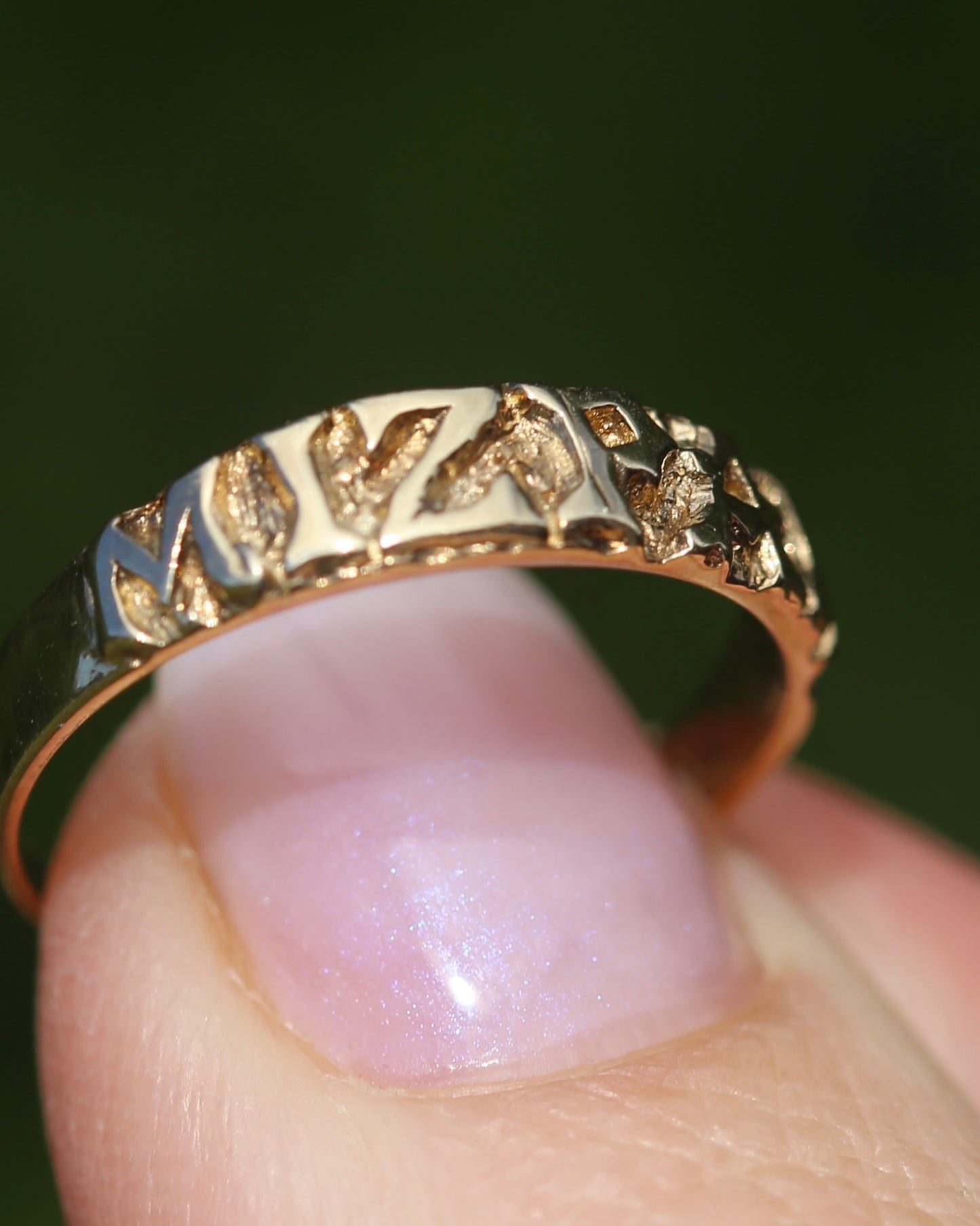 MIZPAH ring, 9ct Yellow Gold, size P or 7.75