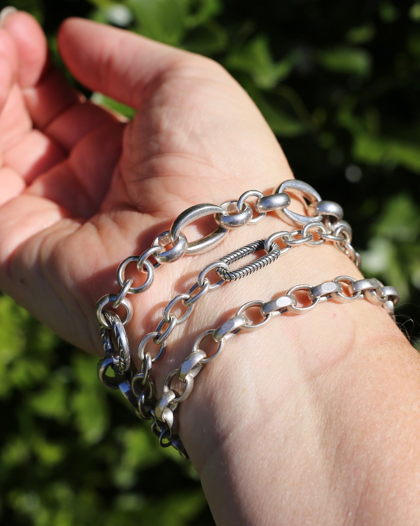 Oval Cable Link Bracelet, Sterling Silver, 12.6g