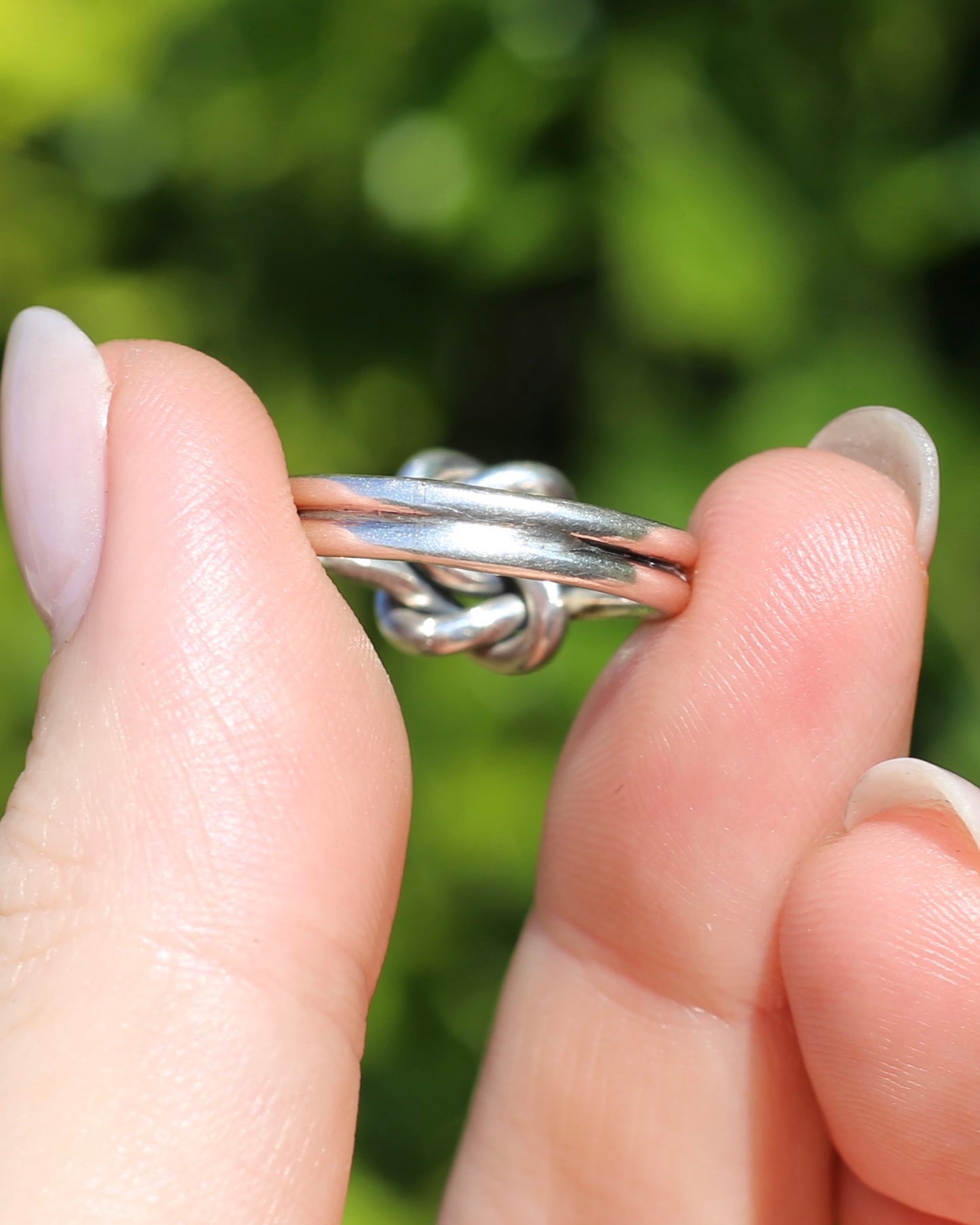 Vintage Silver Double Love Knot Ring, size 6.25 or M, 4.9g
