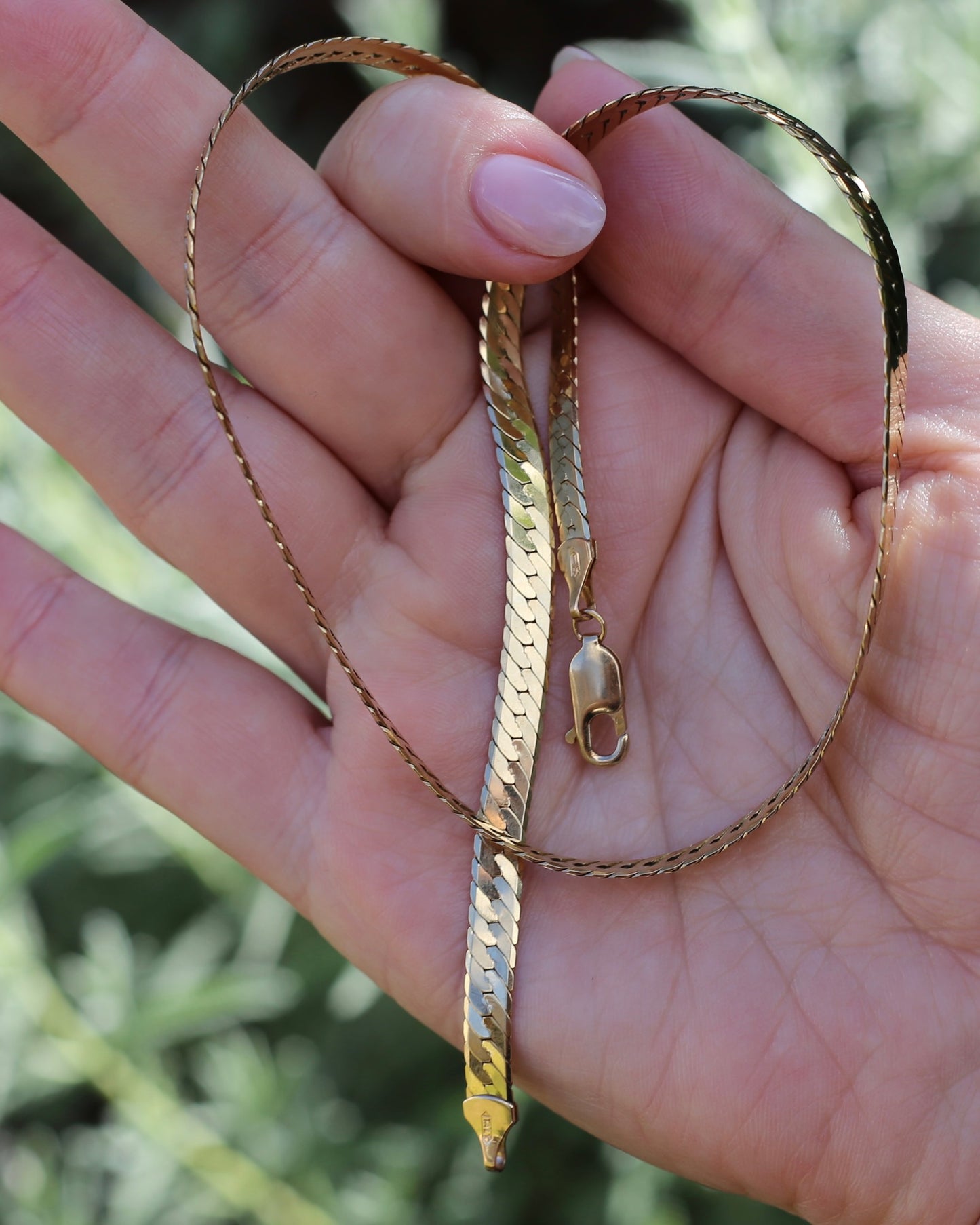 Italian Made 5mm Herringbone Slinky Chain, 9ct Yellow Gold, 42cm 13.35g
