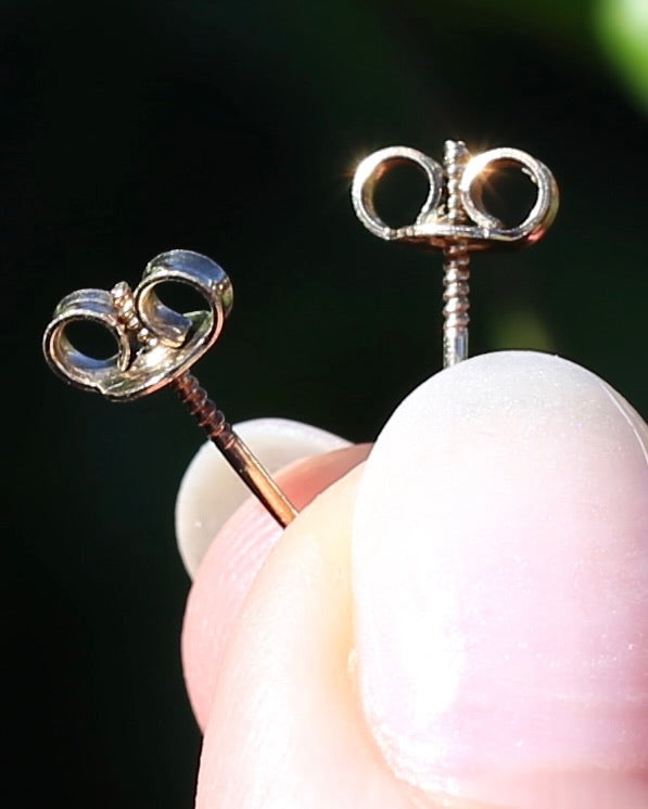 0.24ct TDW Diamond Studs, 9ct Yellow Gold Screw Post Studs, 4 Claw Gold, 9ct Yellow Gold