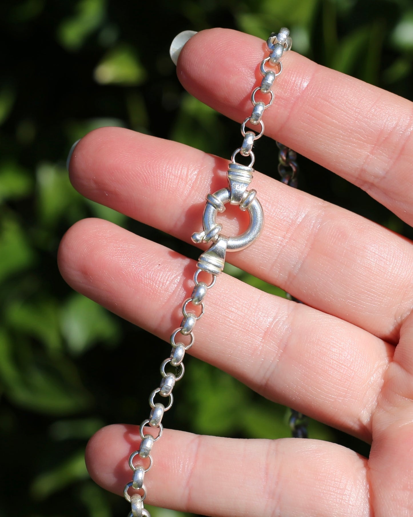 Silver Belcher Chain With Italian Bolt Claps and large finals, 21.2g, 50cm
