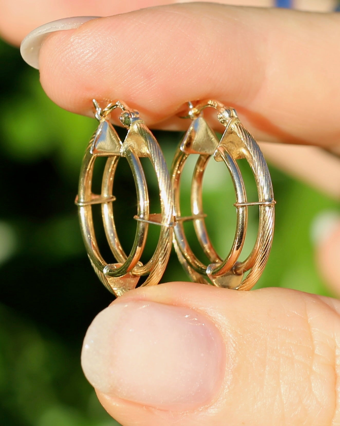 9ct Gold Triple Hoop Earrings, 9ct Yellow Gold, 2.49g