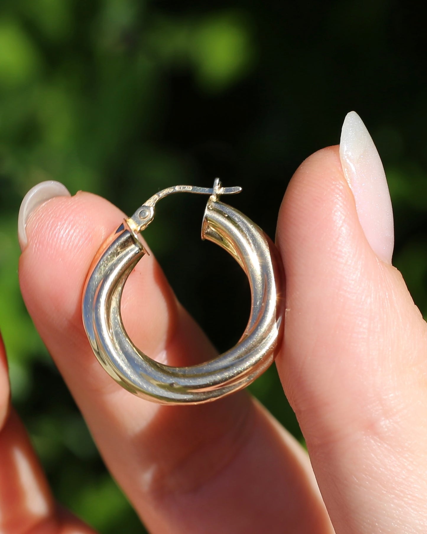 UnoAErre Twisted 9ct Gold Hoop Earrings, 23.6mm 2.33g