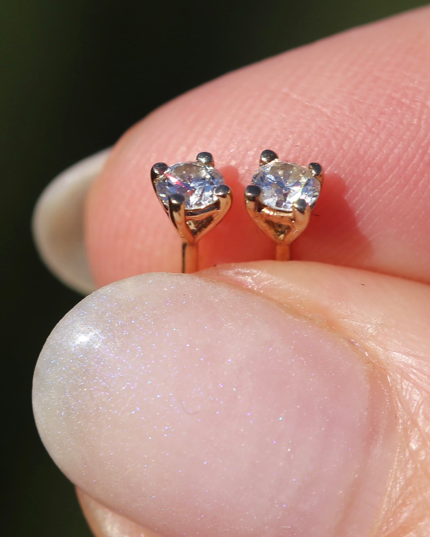 0.24ct TDW Diamond Studs, 9ct Yellow Gold Screw Post Studs, 4 Claw Gold, 9ct Yellow Gold