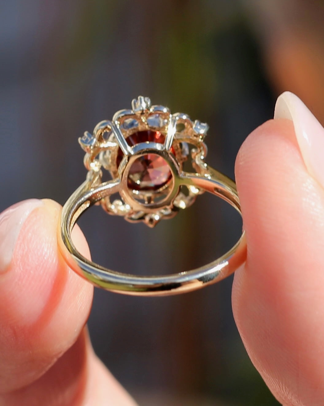 Vintage 3.48ct Natural Zircon and Diamond Ring, 9ct Yellow Gold , size O or 7.25 with valuation