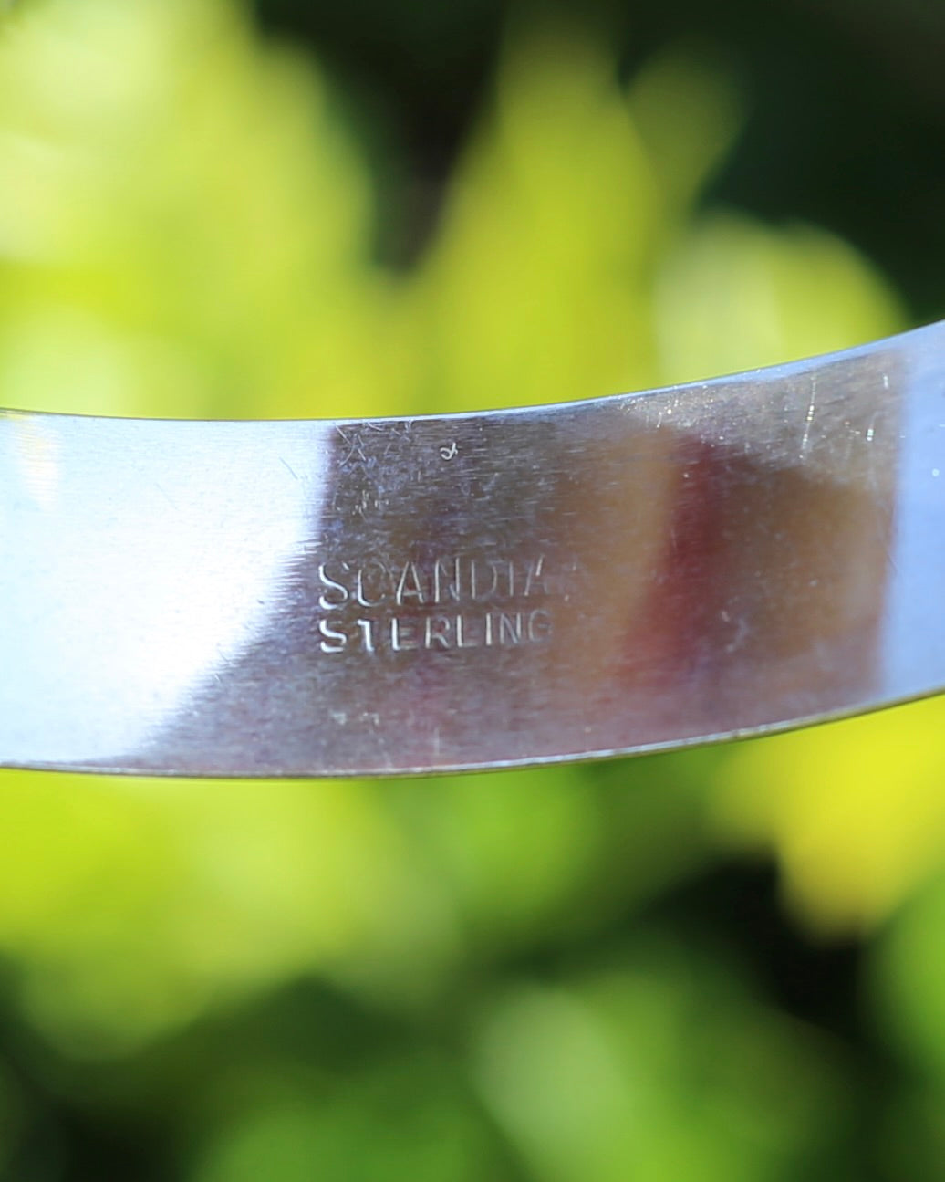 Vintage Hinged Engraved Silver Semi Hollow Bangle, Sterling Silver, 19.2g