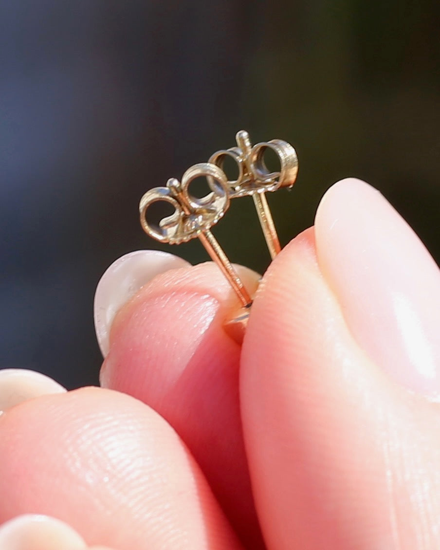 0.1ct Natural Diamond Semi Bezel Studs, 10ct Yellow Gold, 0.6g