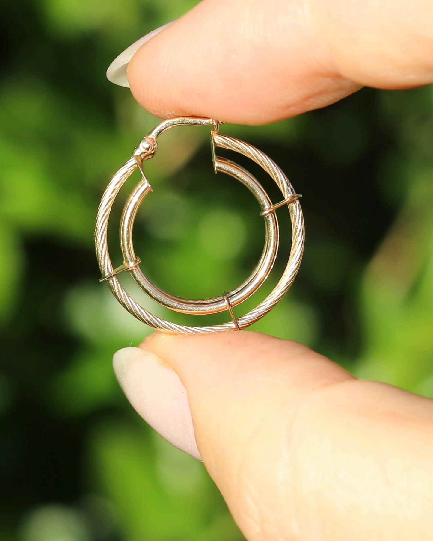 9ct Gold Triple Hoop Earrings, 9ct Yellow Gold, 2.49g