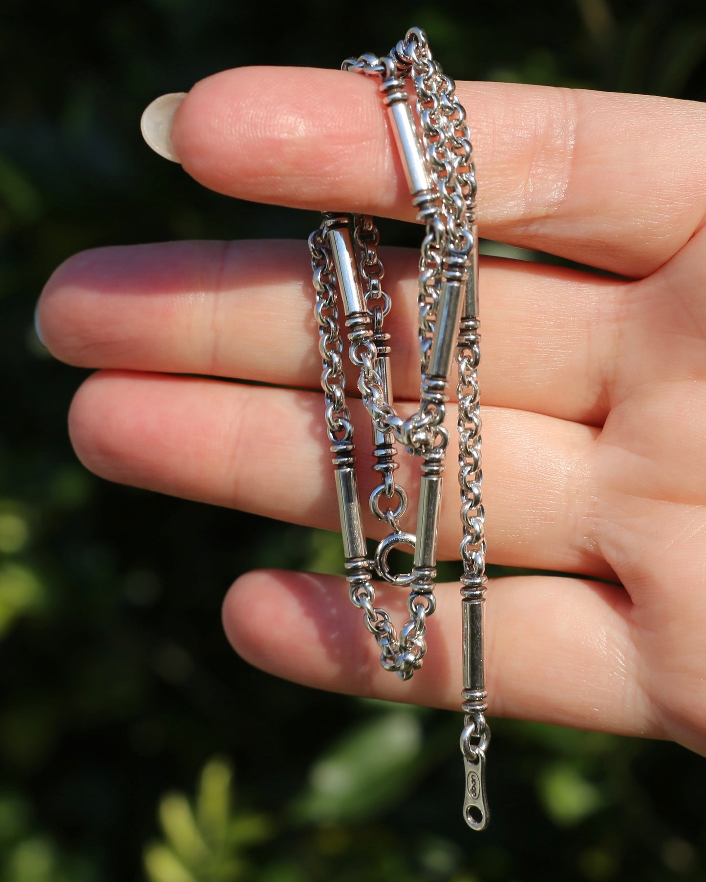 Vintage Australian Silversmith Don Bannister Bar and Cable Chain Necklace, 19.4g