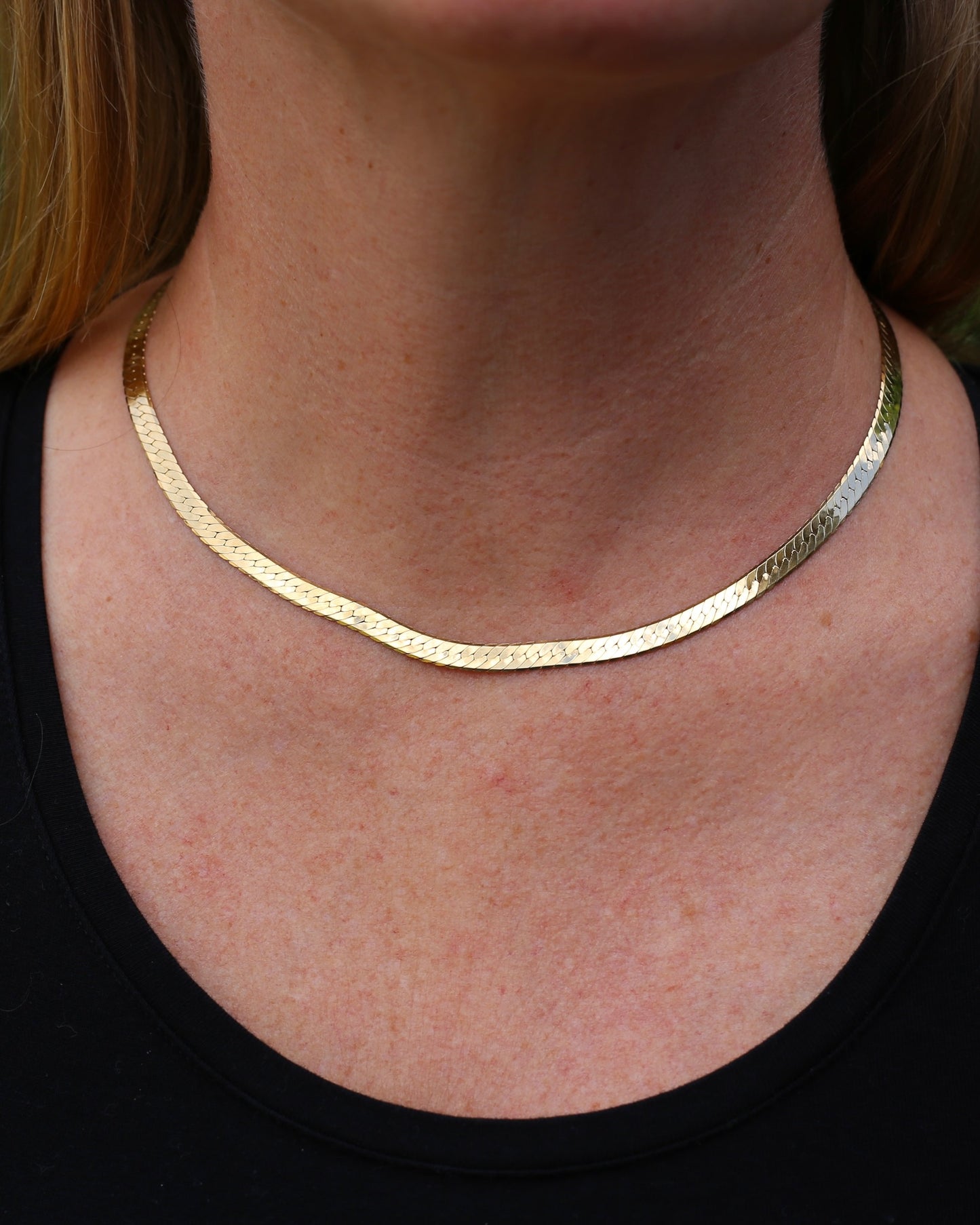 Italian Made 5mm Herringbone Slinky Chain, 9ct Yellow Gold, 42cm 13.35g