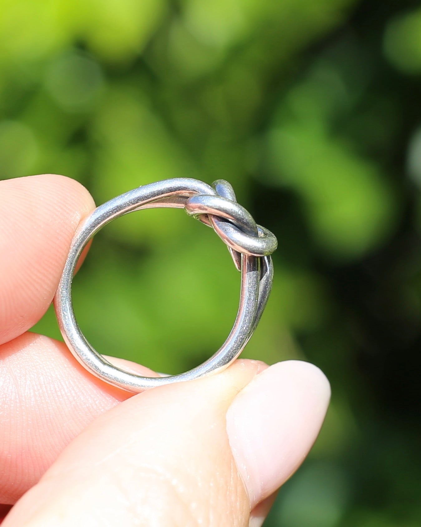 Vintage Silver Double Love Knot Ring, size 6.25 or M, 4.9g