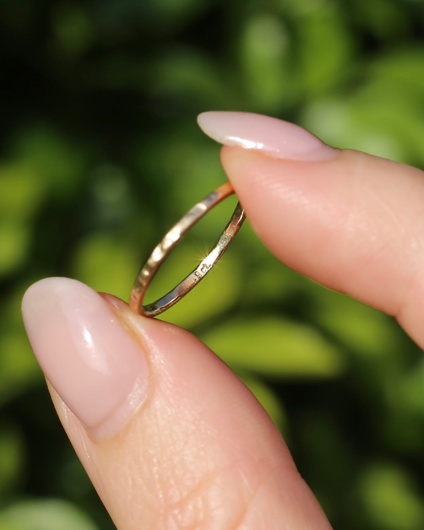 Vintage Rustic Gold Ring, 9ct Yellow Gold, size M1/2 or 6.5, 0.81g