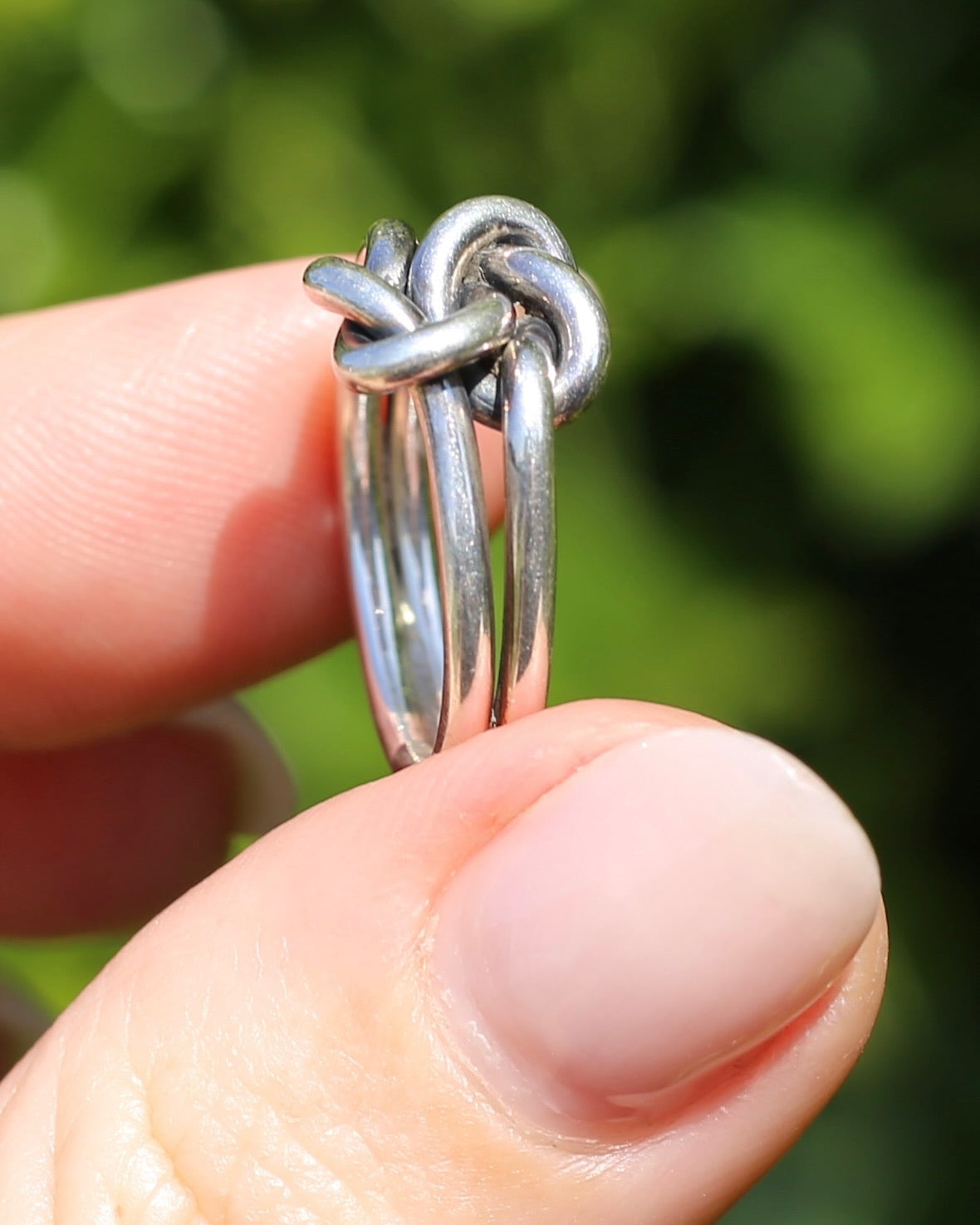 Vintage Silver Double Love Knot Ring, size 6.25 or M, 4.9g