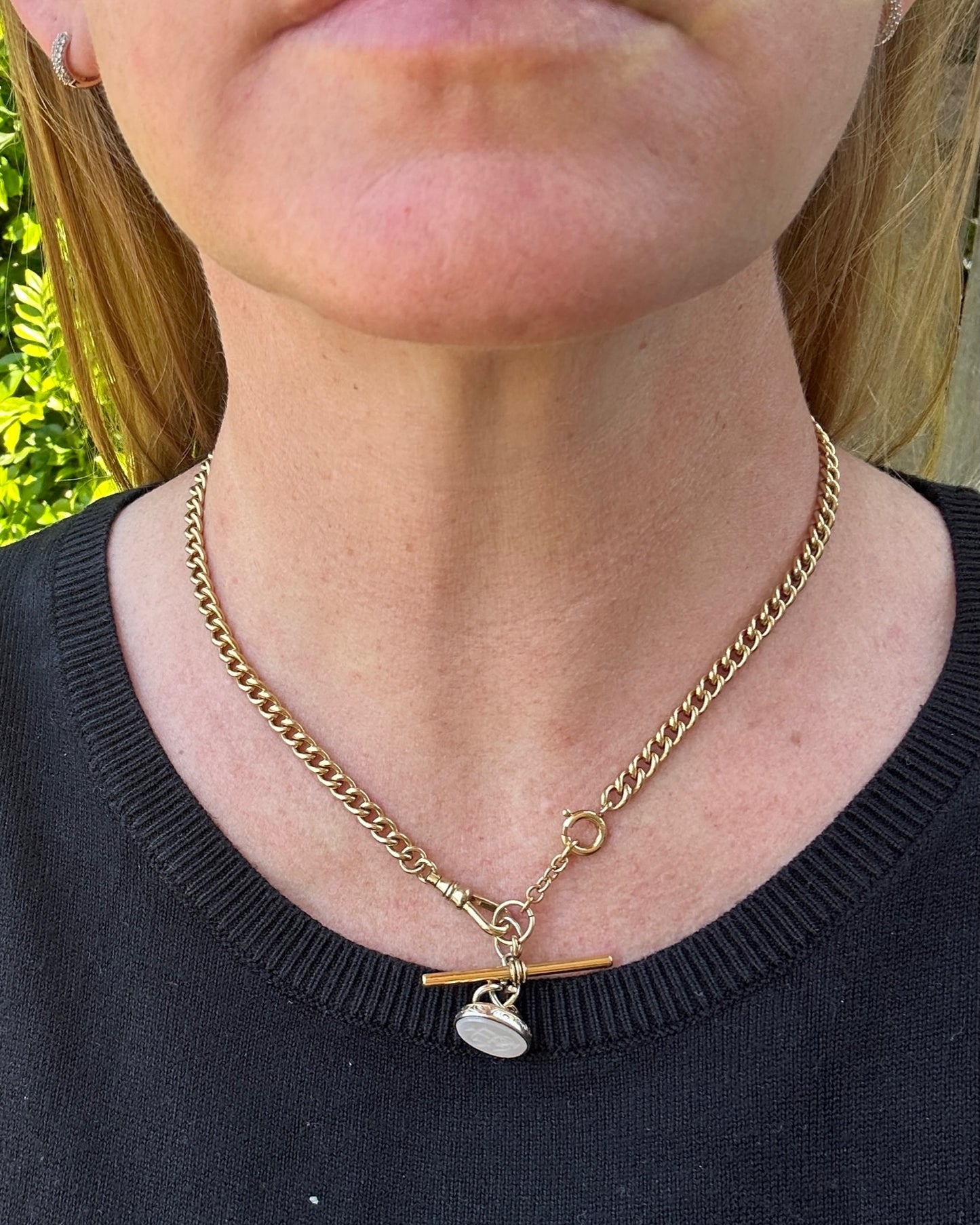 Antique Intaglio Initial Fob, 9ct Yellow Gold, PJJ JJP, 3.19g