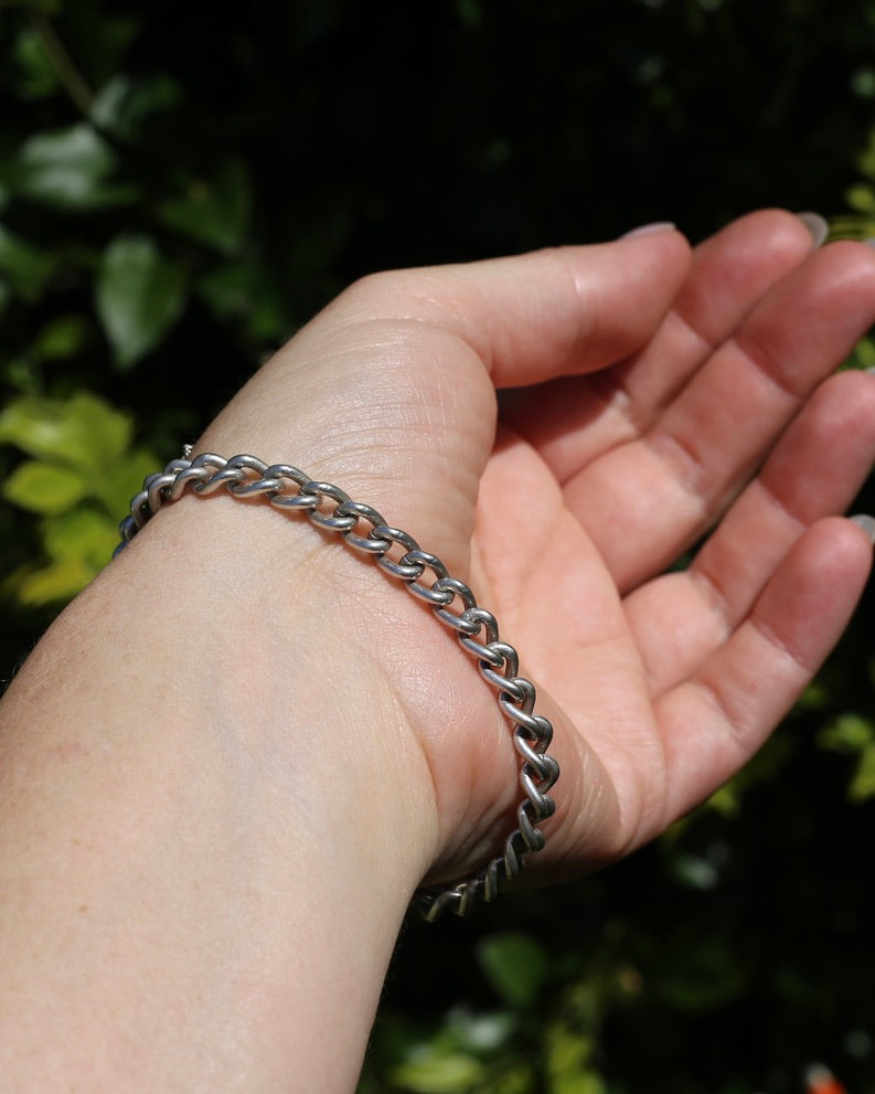 Vintage Silver Curb Bracelet with French Vintage Hallmarks, 21g
